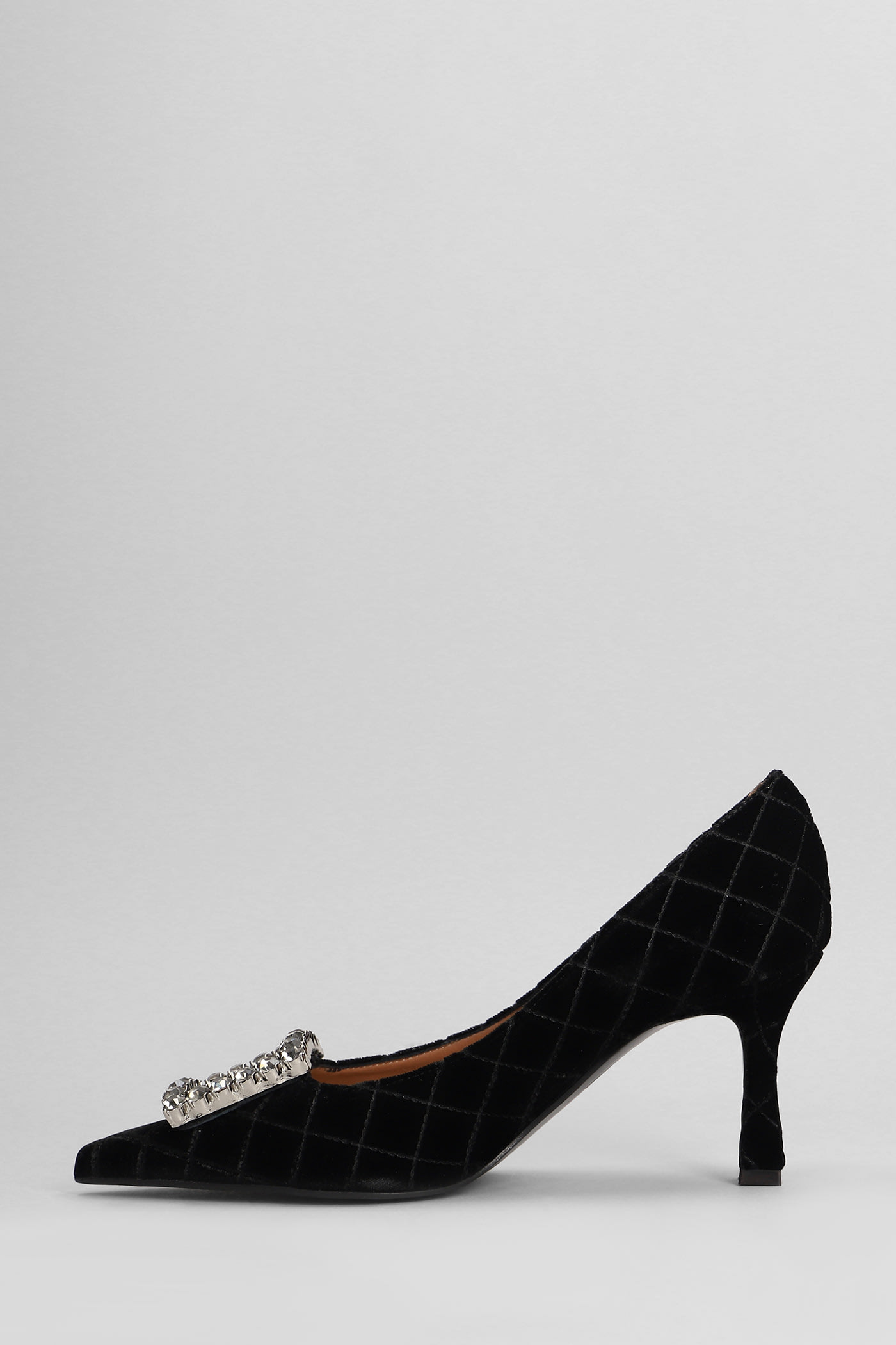 Shop Roberto Festa Lilly Pumps In Black Velvet