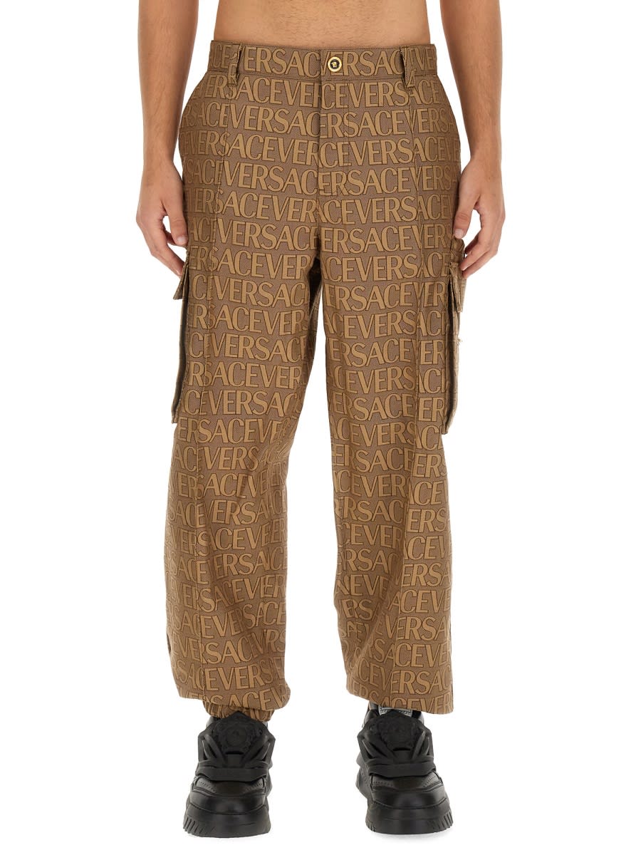 Shop Versace Cargo Pants In Multicolour