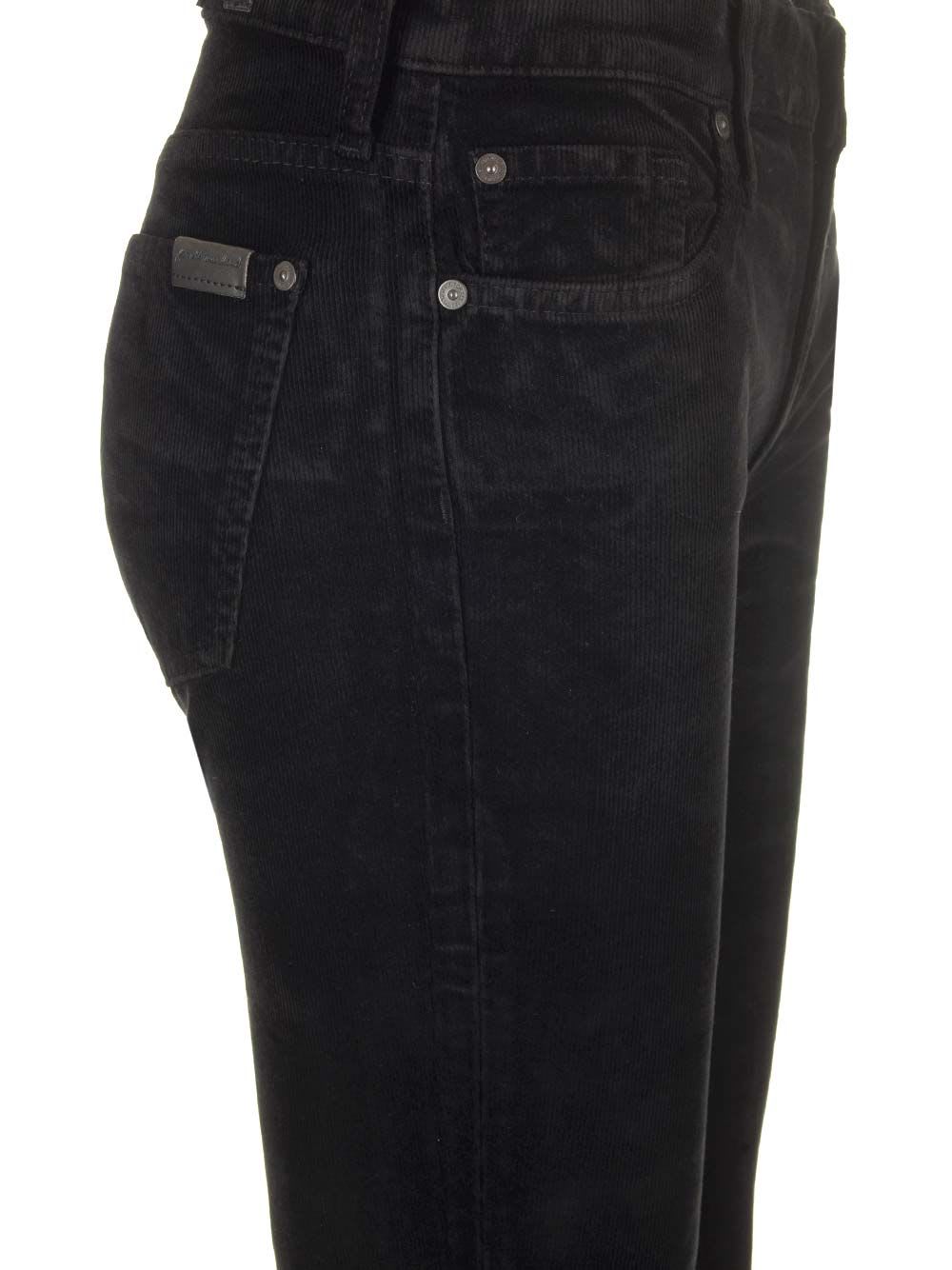 Shop 7 For All Mankind Corduroy Trousers In Black