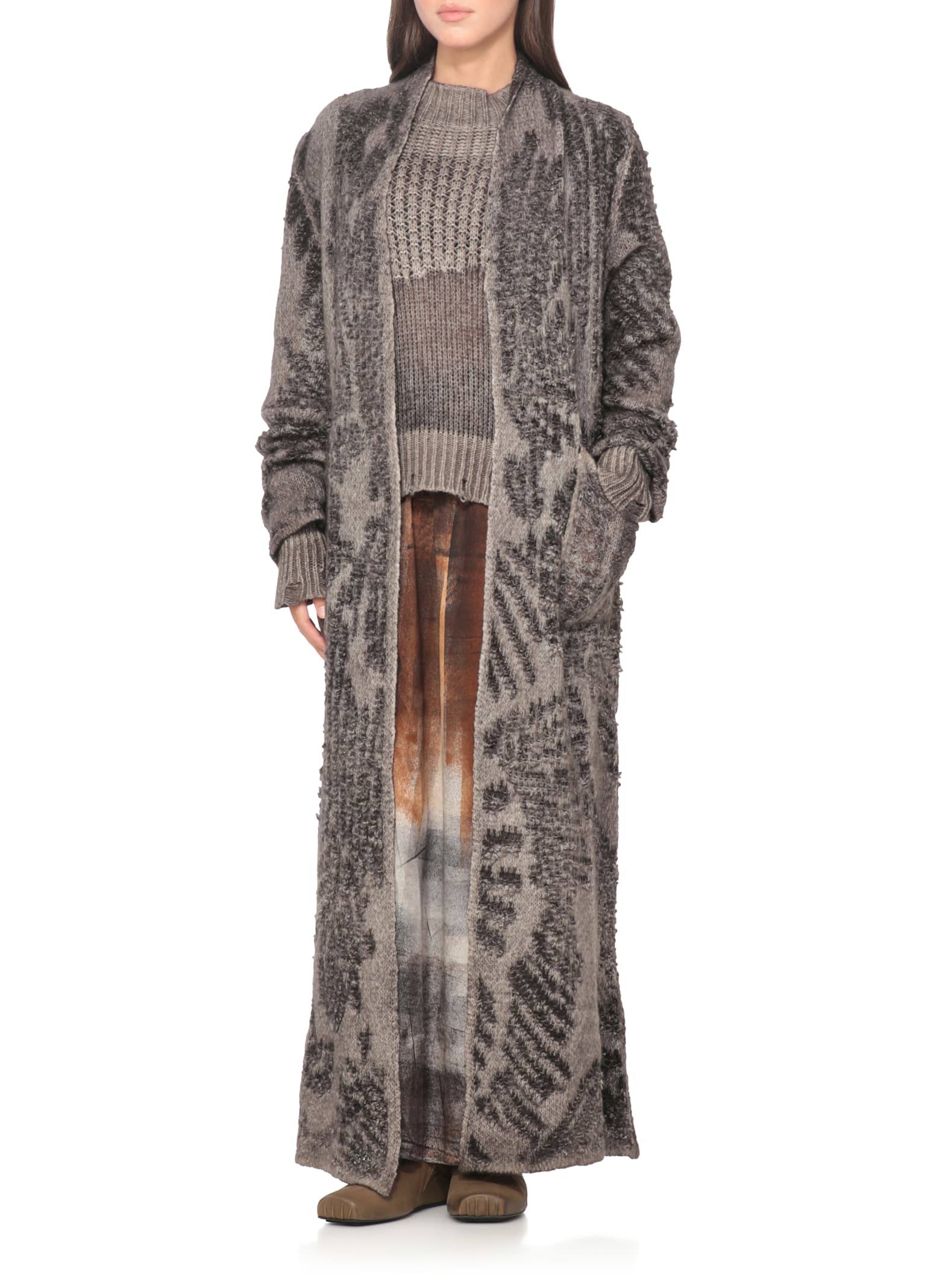 Avant Toi Ribbed Distressed Cashmere-silk Blend Sweater In Gray