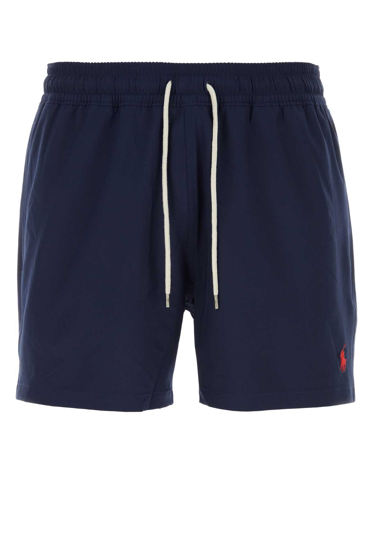 Navy Blue Stretch Polyester Swimming Shorts