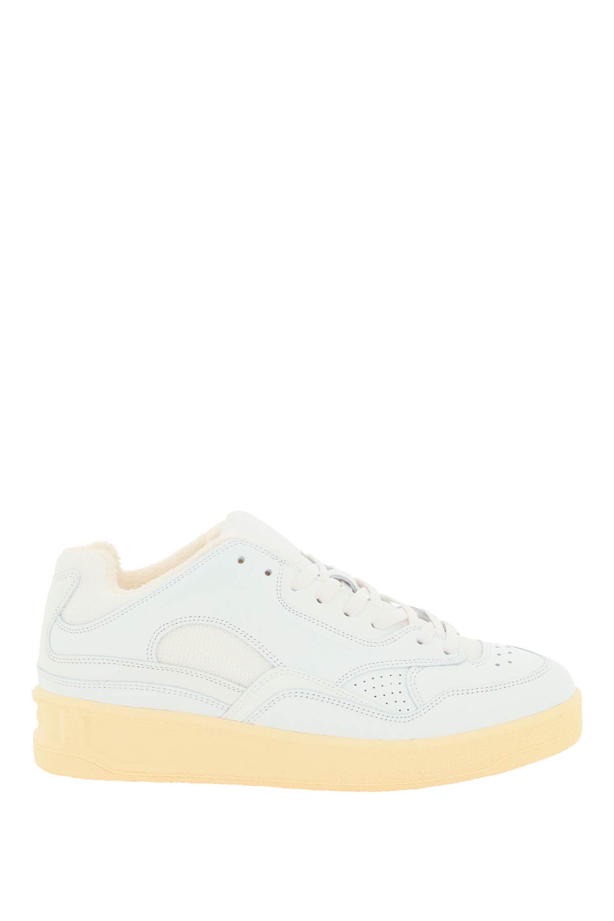 JIL SANDER LEATHER AND MESH SNEAKERS