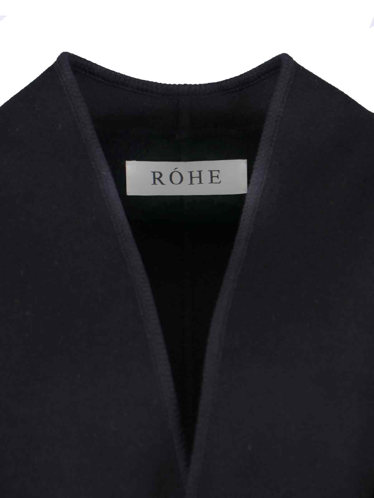 Rohe Black Wool Coat With Shawl Collar In Black