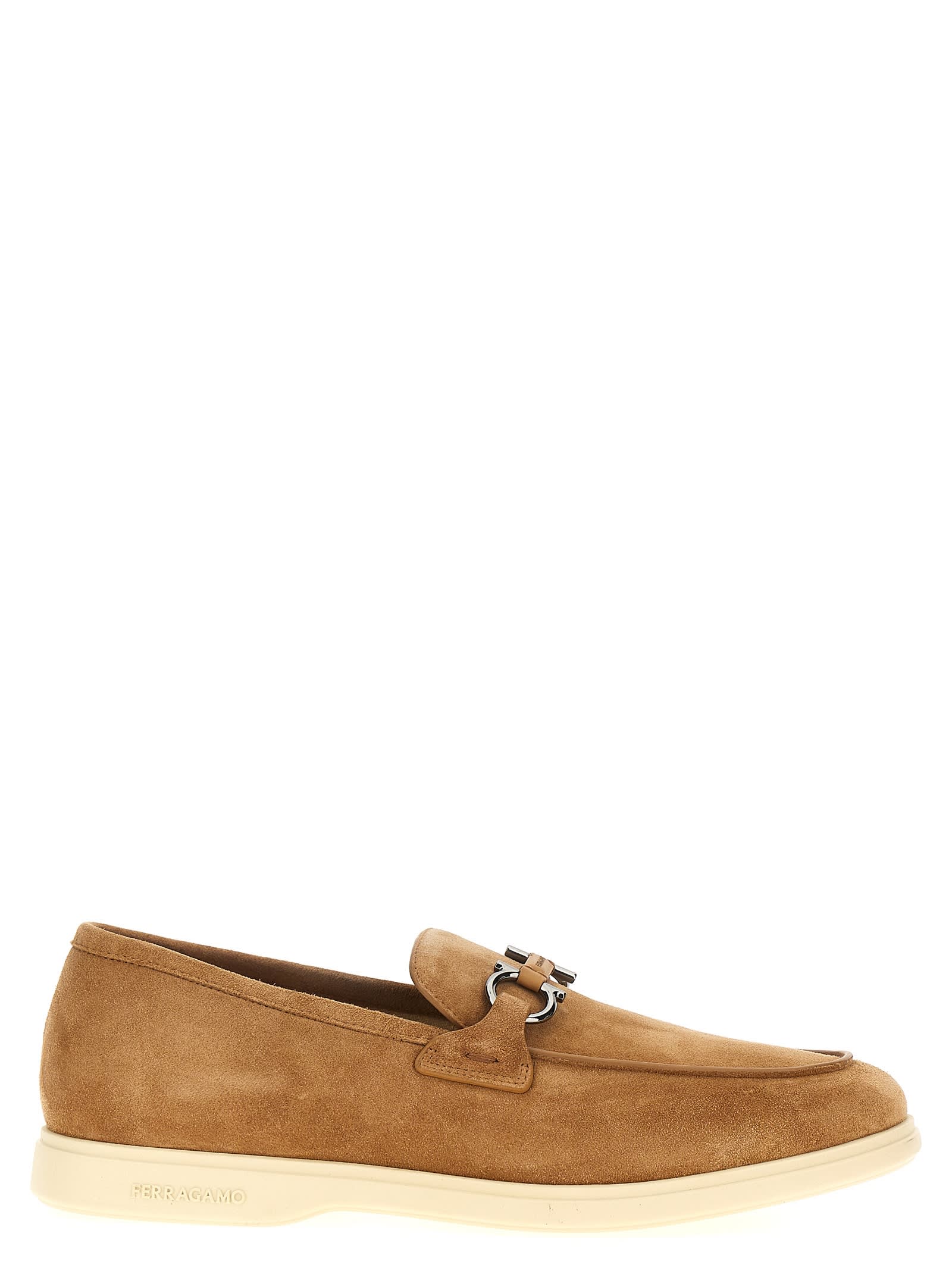 Shop Ferragamo Cosimo Loafers In Beige