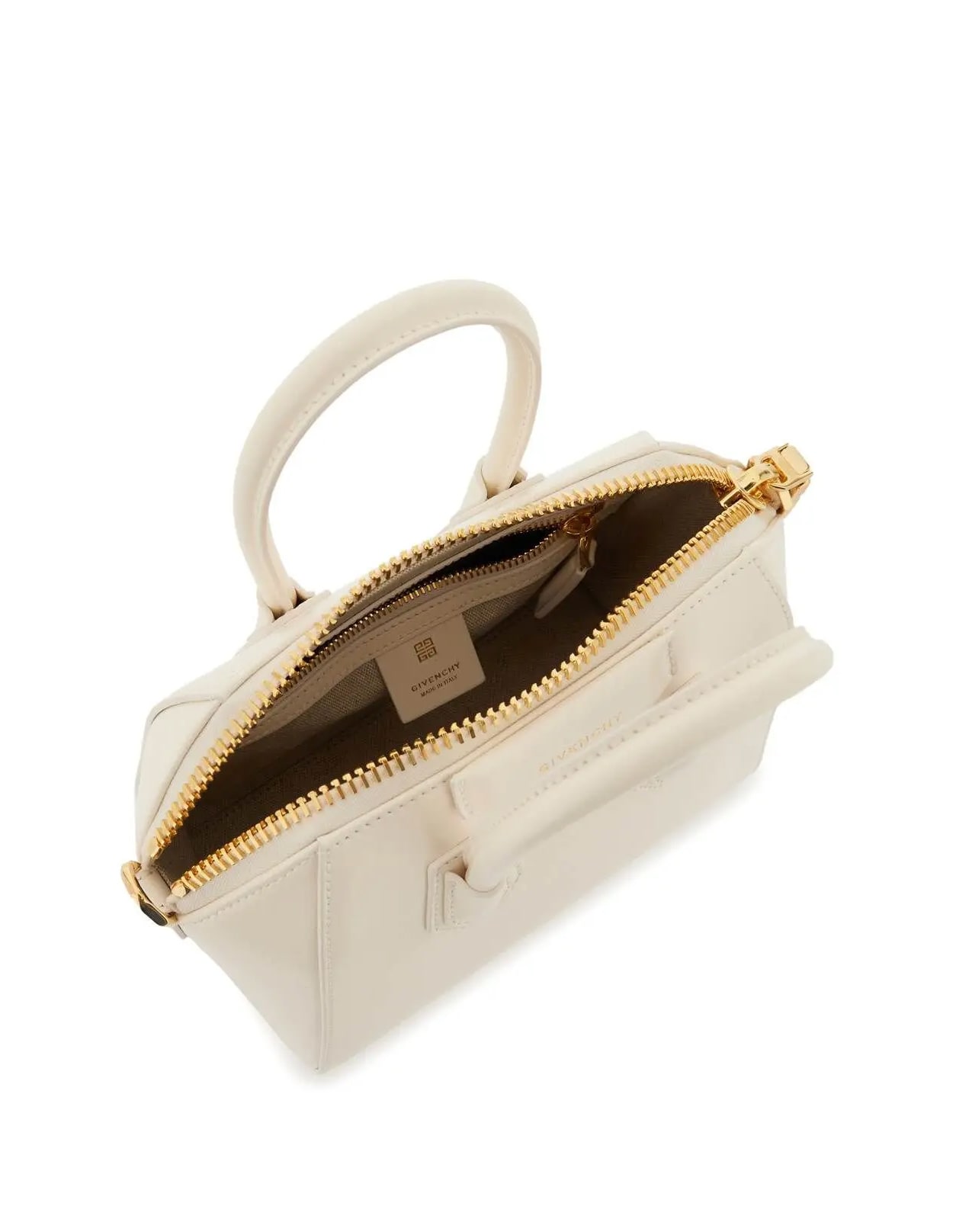 Shop Givenchy Ivory Mini Antigona Bag In White