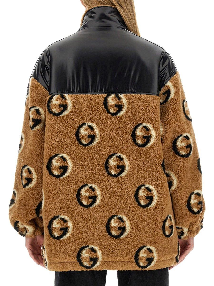 Gucci Interlocking G Wool-blend Fleece Jacket In Beige