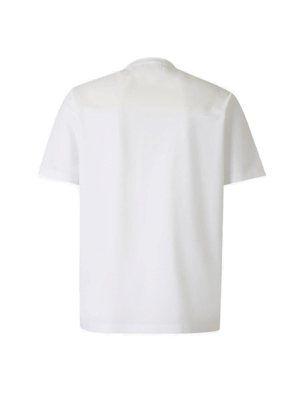 Shop Herno Short Sleeved Crewneck T-shirt In Bianco