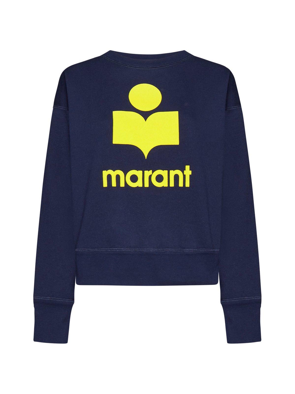 Marant Etoile Logo Printed Crewneck Sweatshirt In Blue
