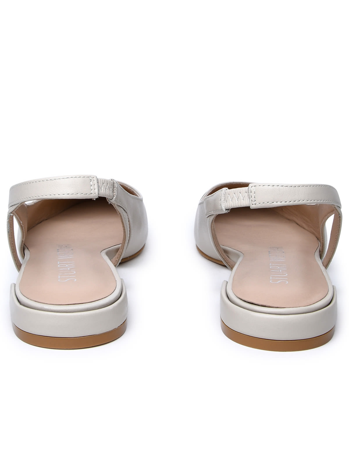 Shop Stuart Weitzman Ivory Leather Ballet Flats In Avorio