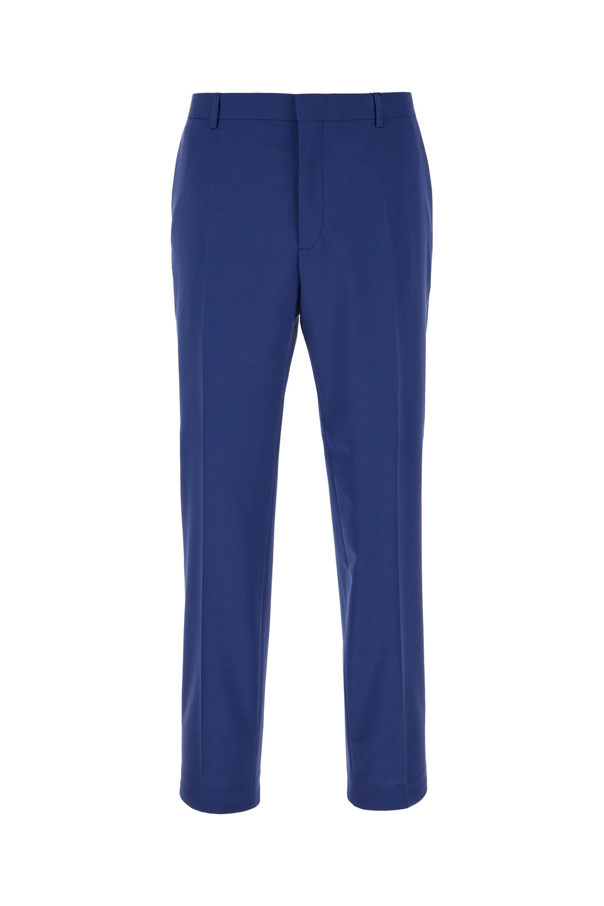 Blue Stretch Wool Blend Pants