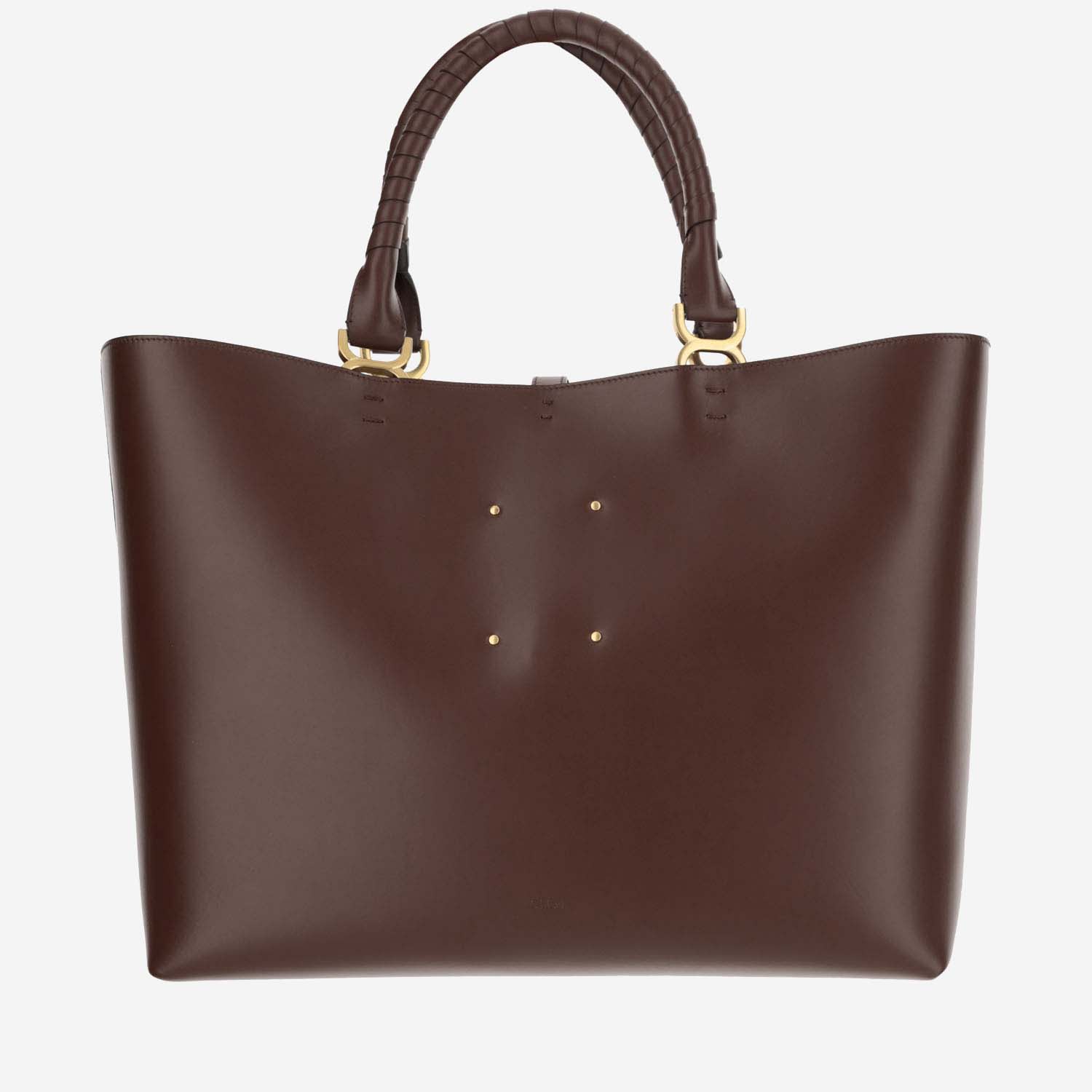 Shop Chloé Marcie Leather Tote Bag In Brown