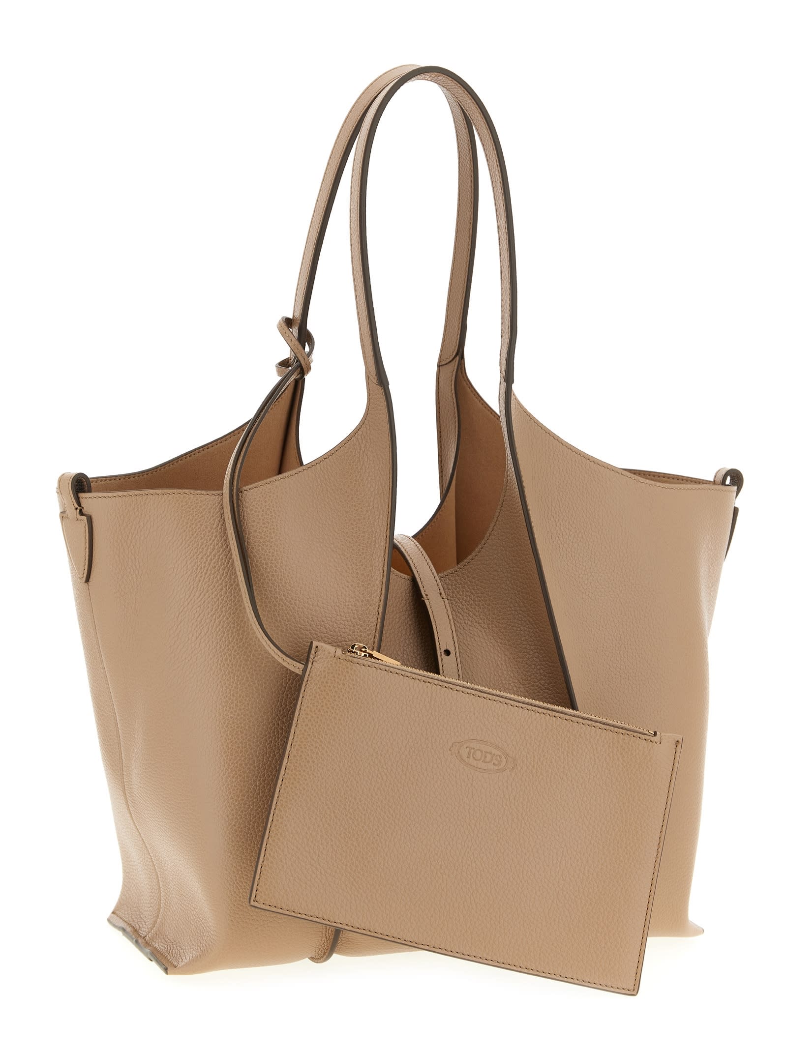 Tod's T Timeless Shopping Bag In Sand