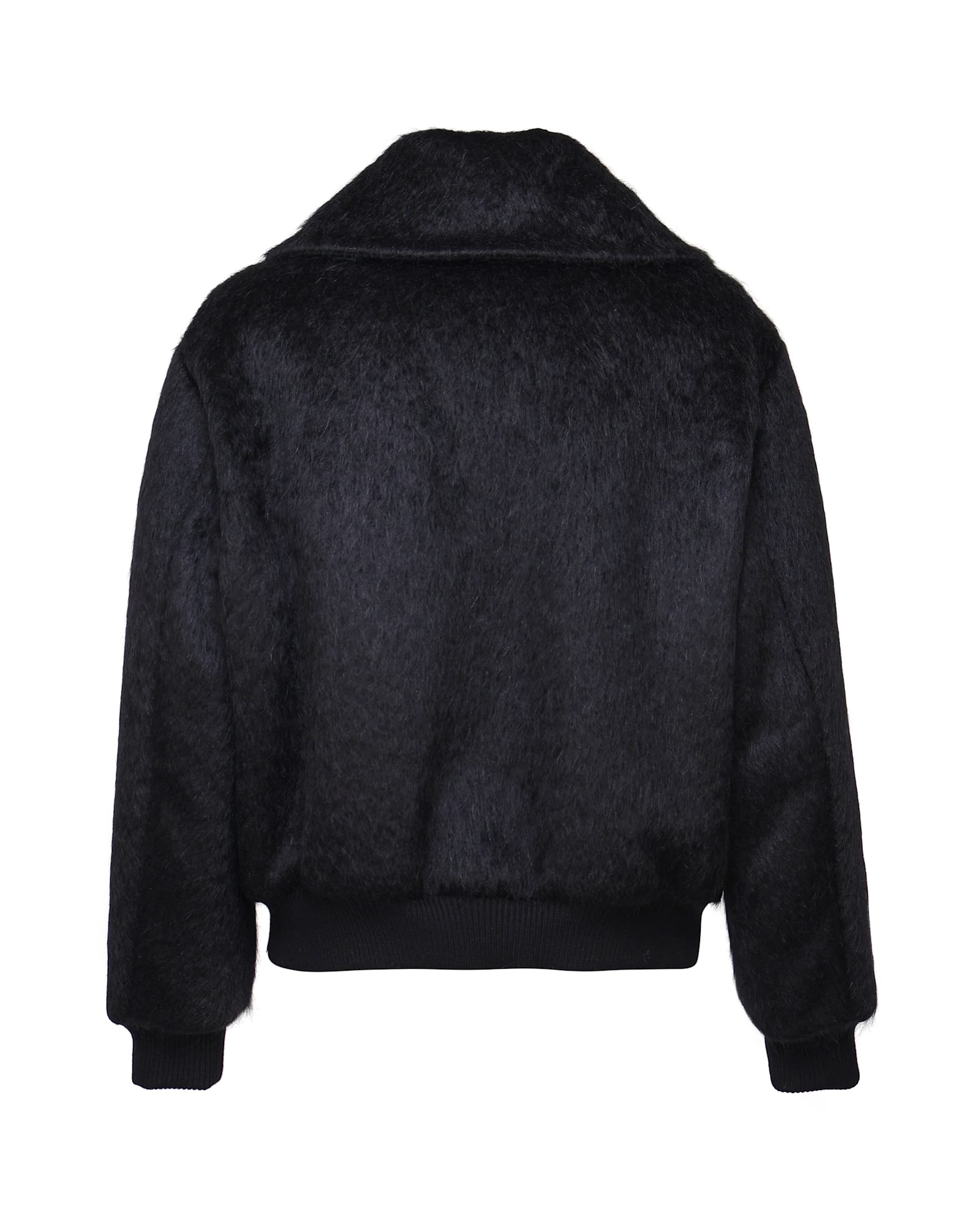 Shop Dolce & Gabbana Virgin Wool And Mohair Bomber Jacket In Black