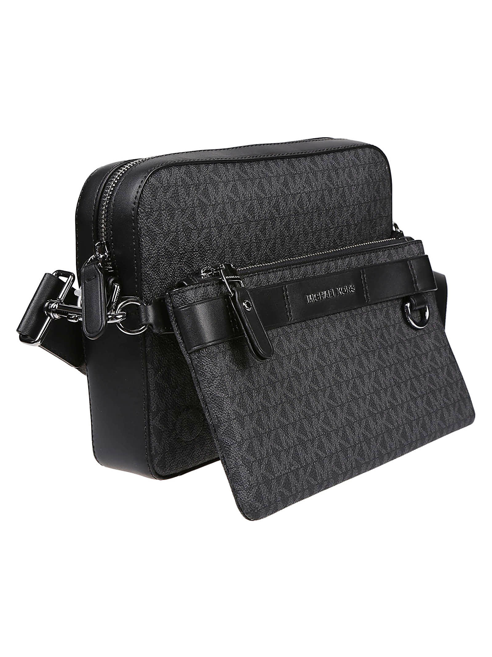 Shop Michael Kors Hudson Dual Crossbody Bag In Black