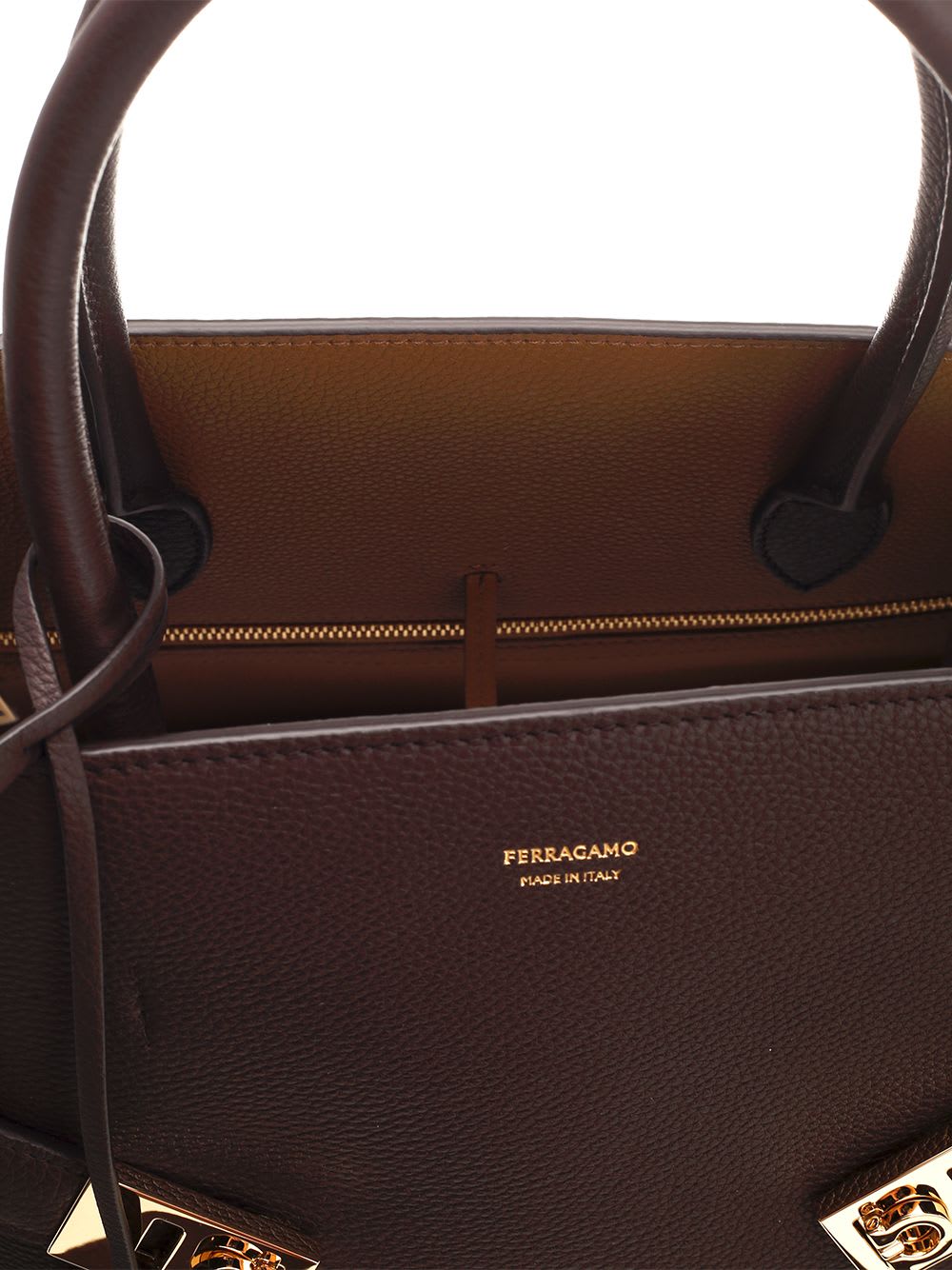 Shop Ferragamo Medium Hug Tote Bag In Brown