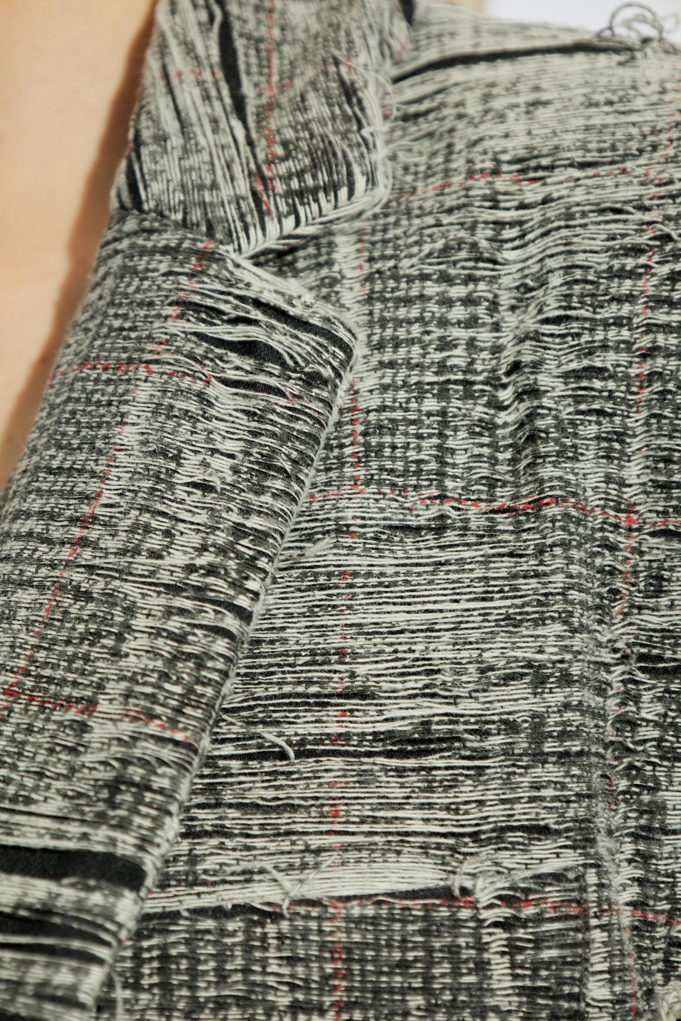 Diesel Blazer In Distressed Prince Of Wales Denim