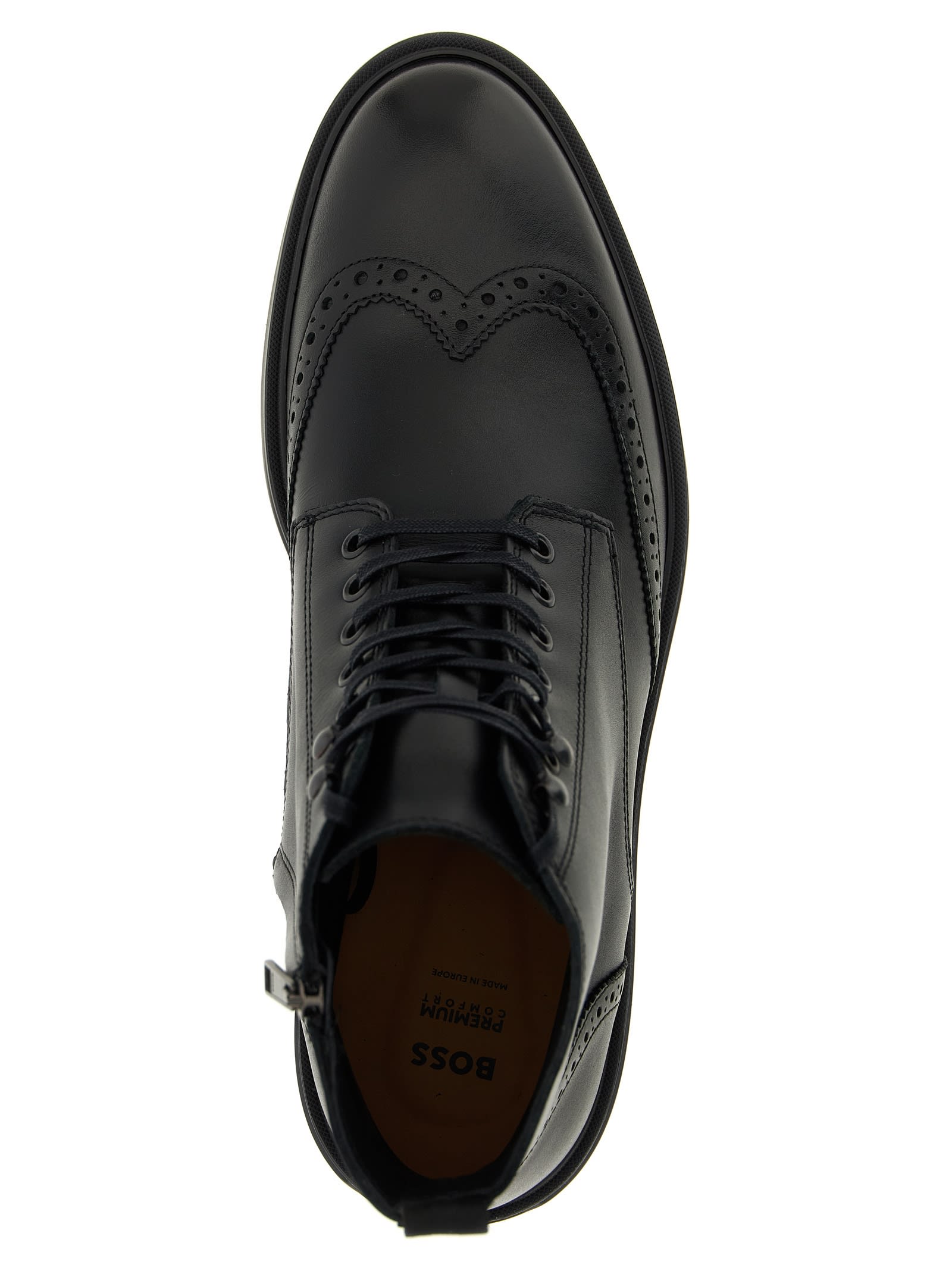 Hugo Boss 'calev_halb' Combat Boots In Black