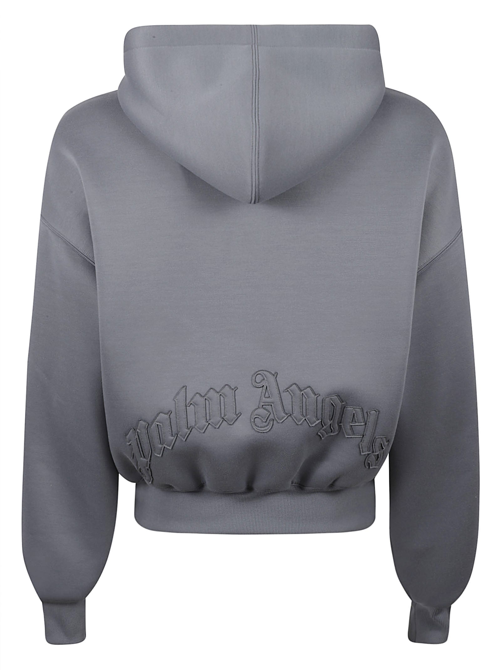 Palm Angels Curved Logo Neoprene Bomber In Grey