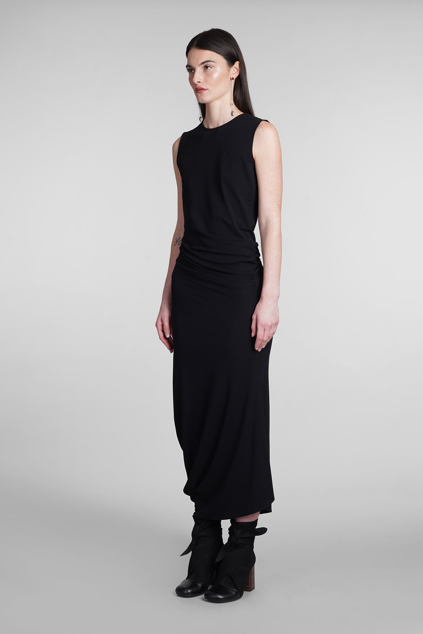 Shop Lemaire Dress In Black Cotton In Bk999 Black