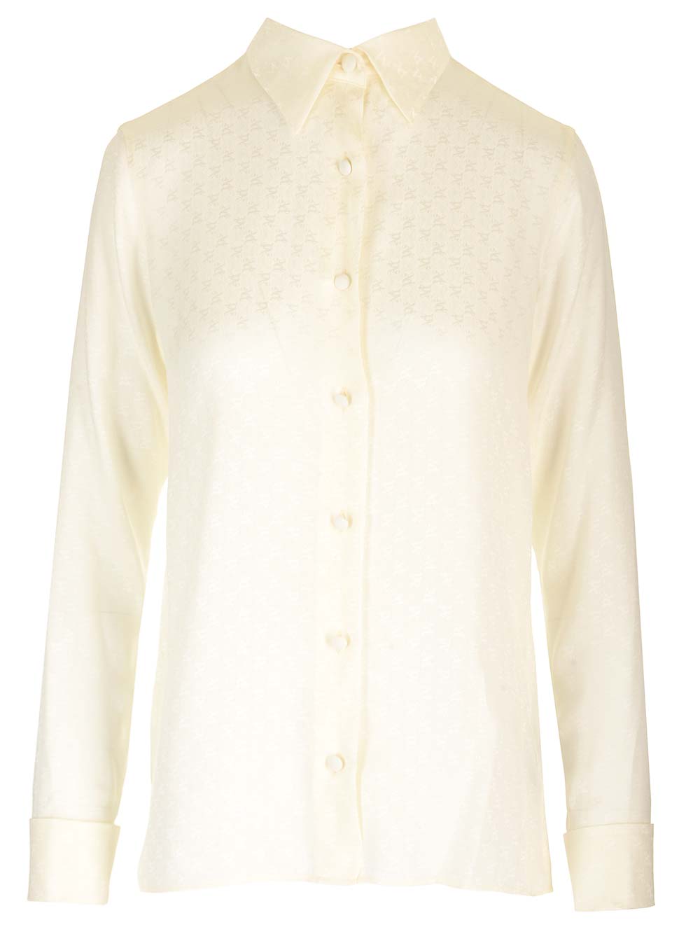 Shop Palm Angels Silk Shirt With Monogram In White