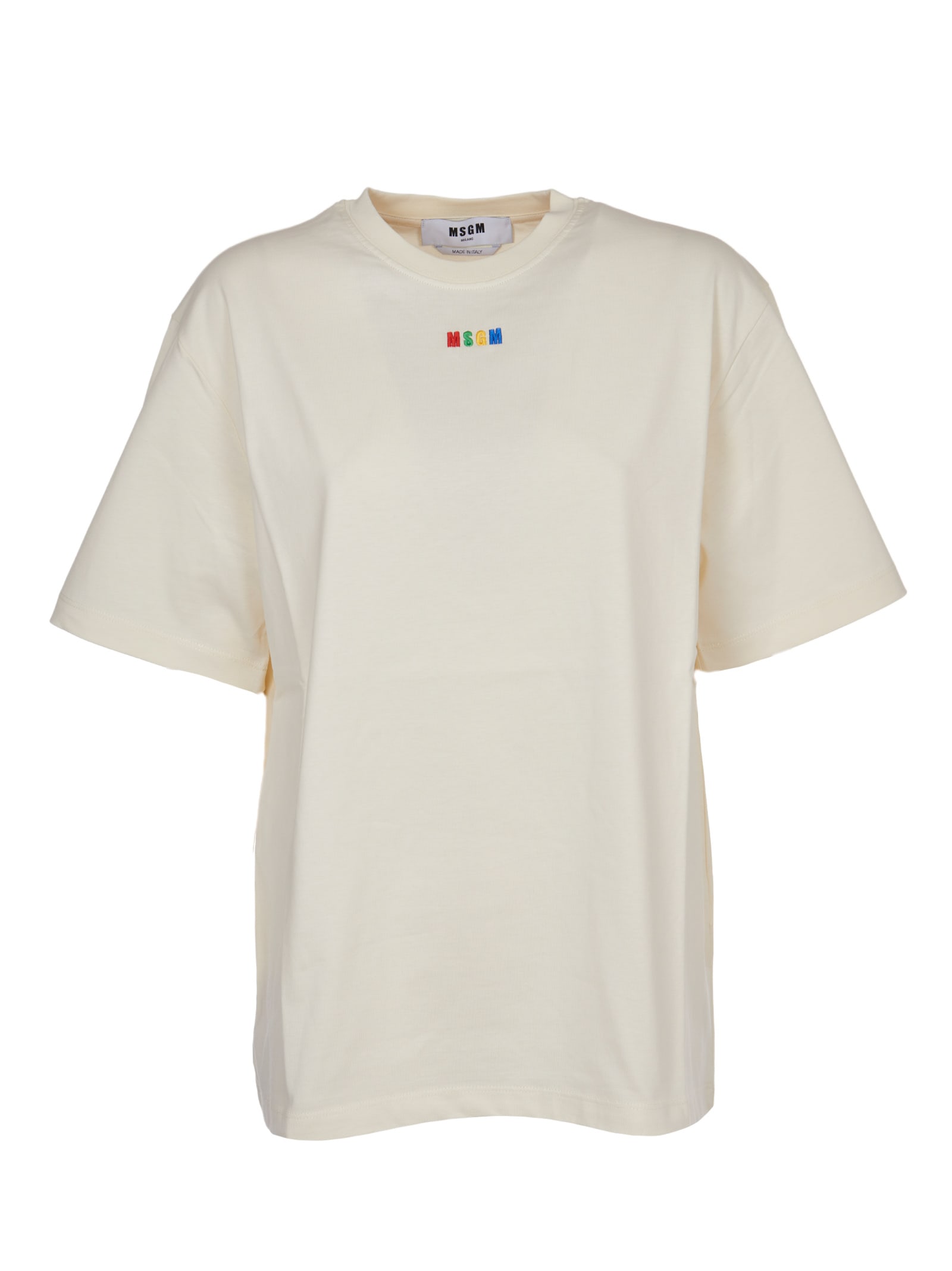 MSGM Cream Oversize T-shirt