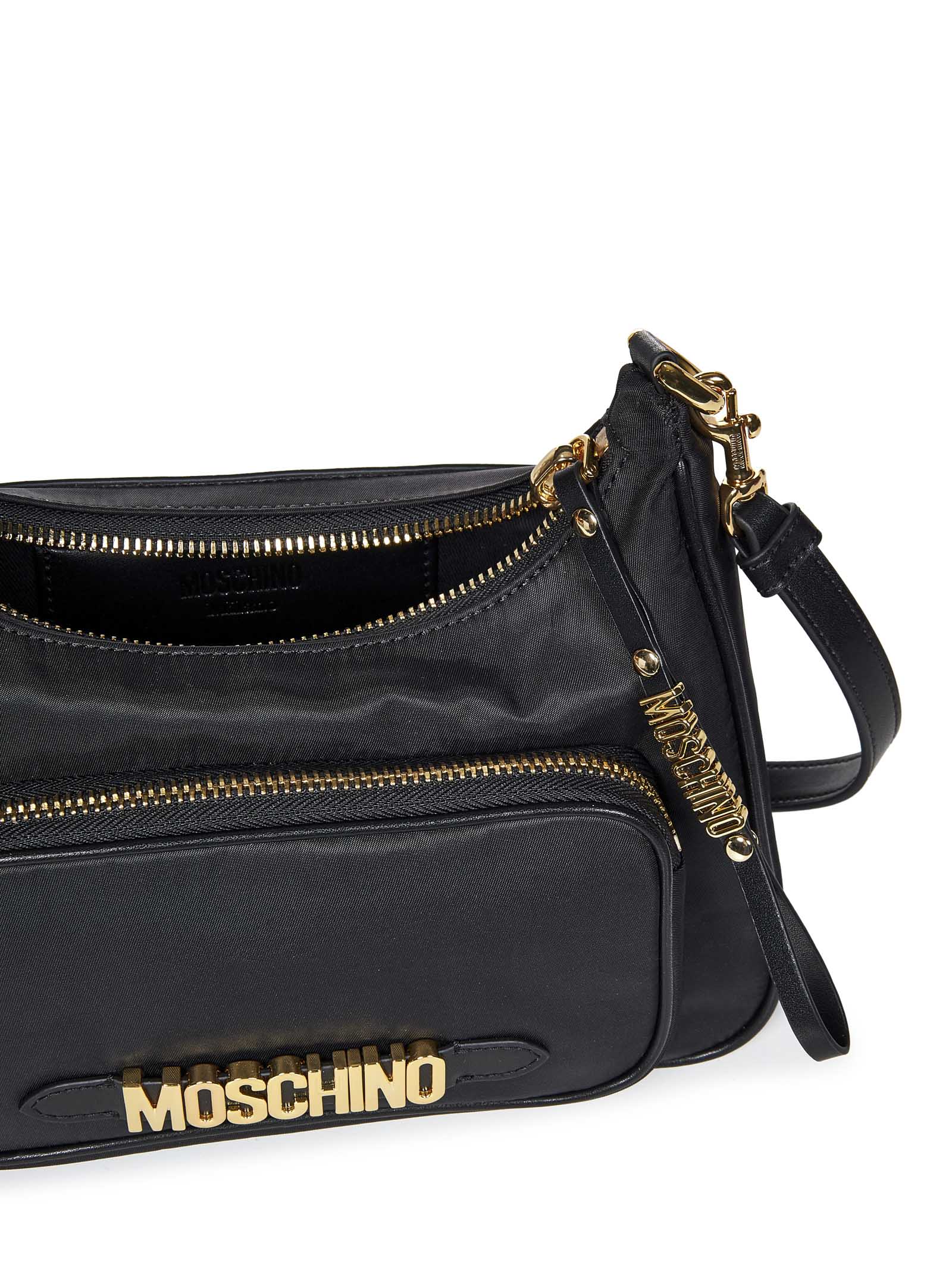 Shop Moschino Shoulder Bag In Black