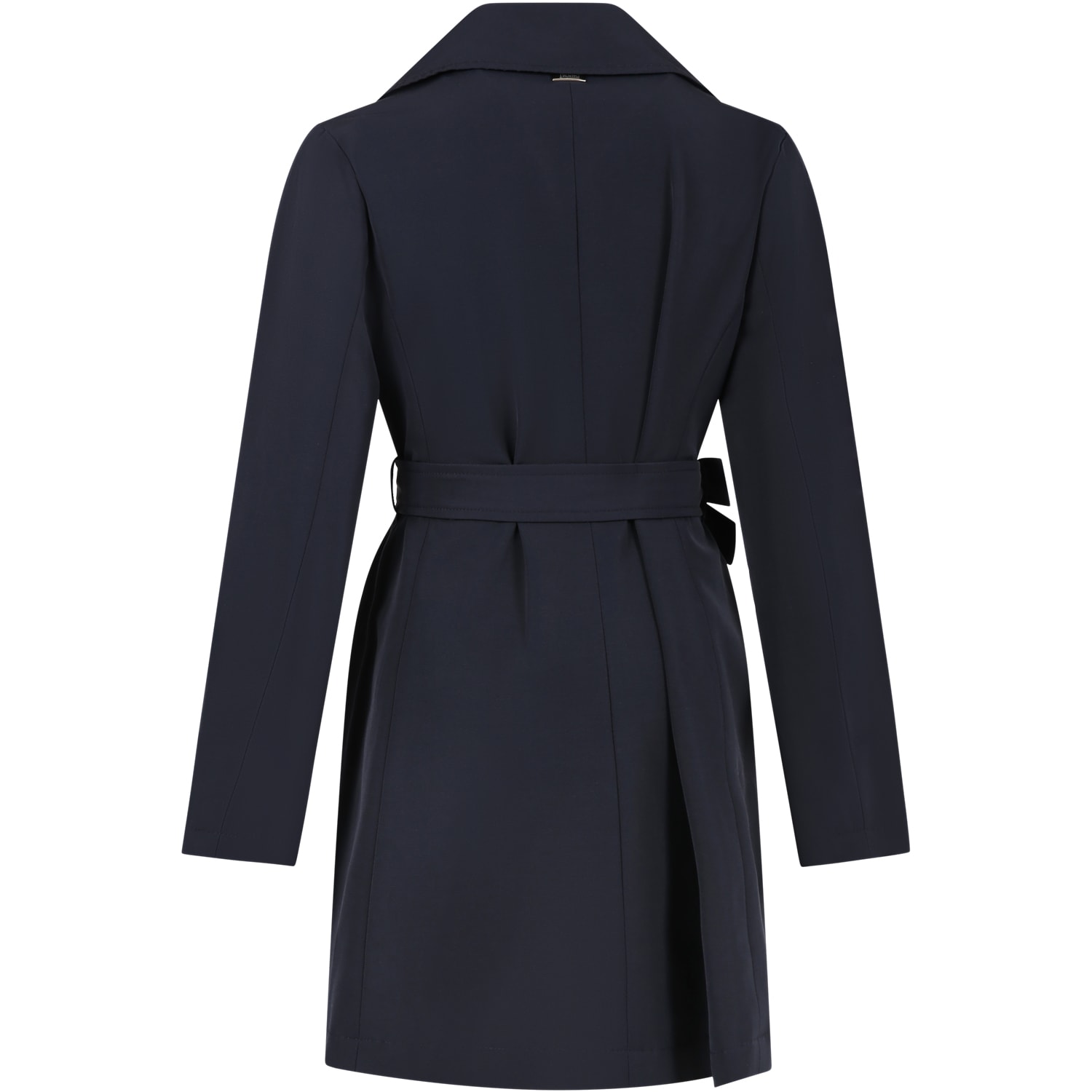 Shop Herno Blue Trench Coat For Girl With Logo