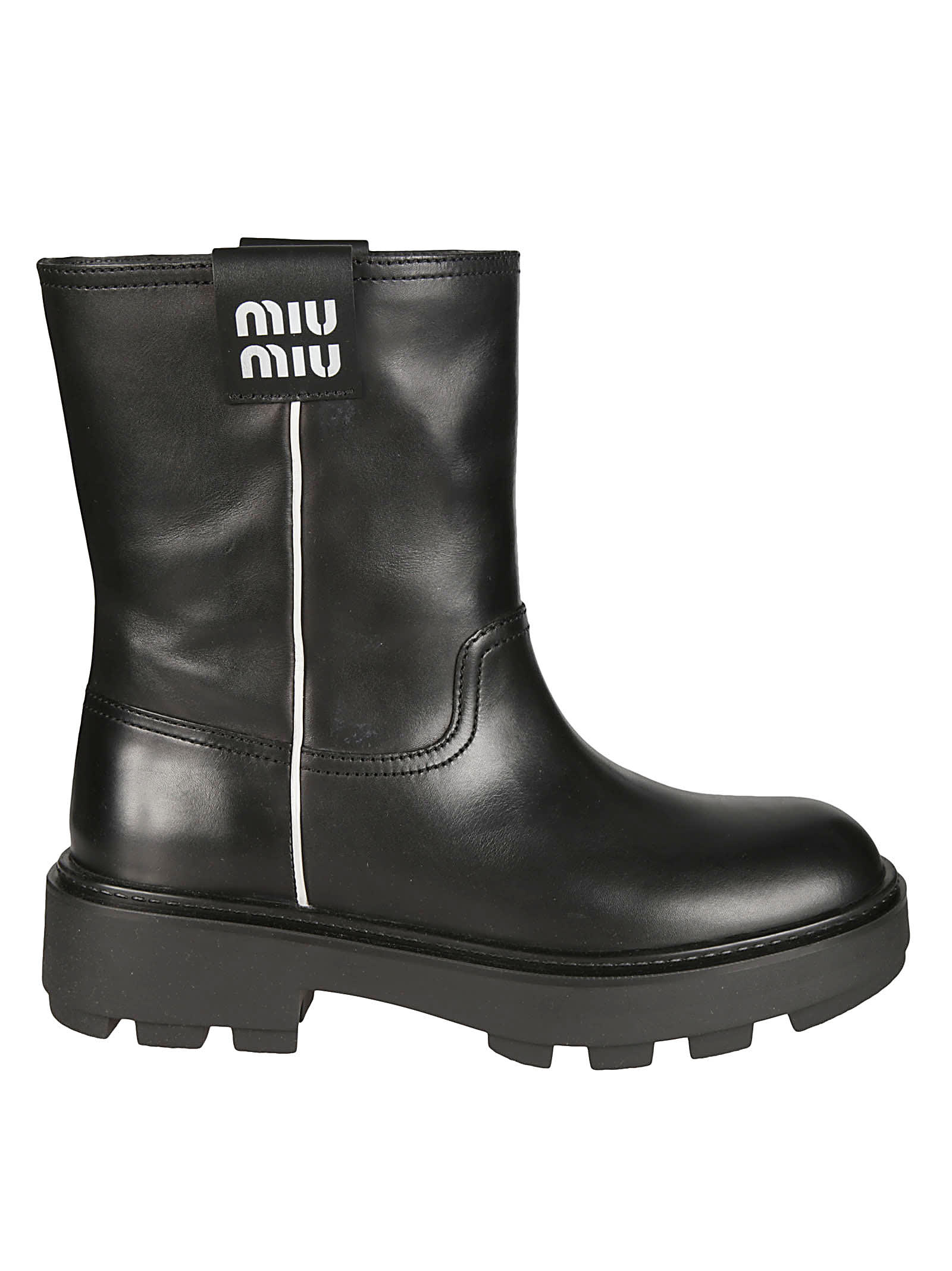 Miu Miu Classic Logo Patched Boots