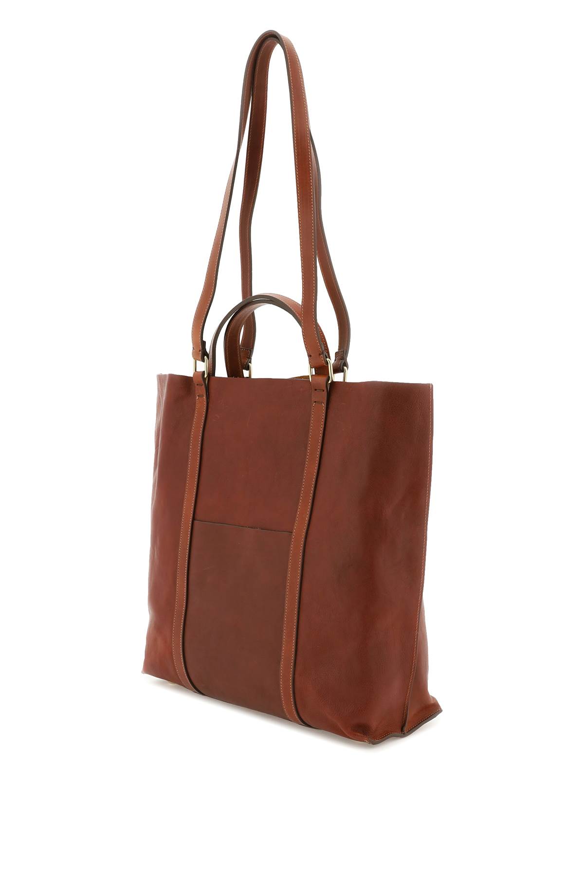 Shop Il Bisonte Leather Handbag In Seppia (brown)
