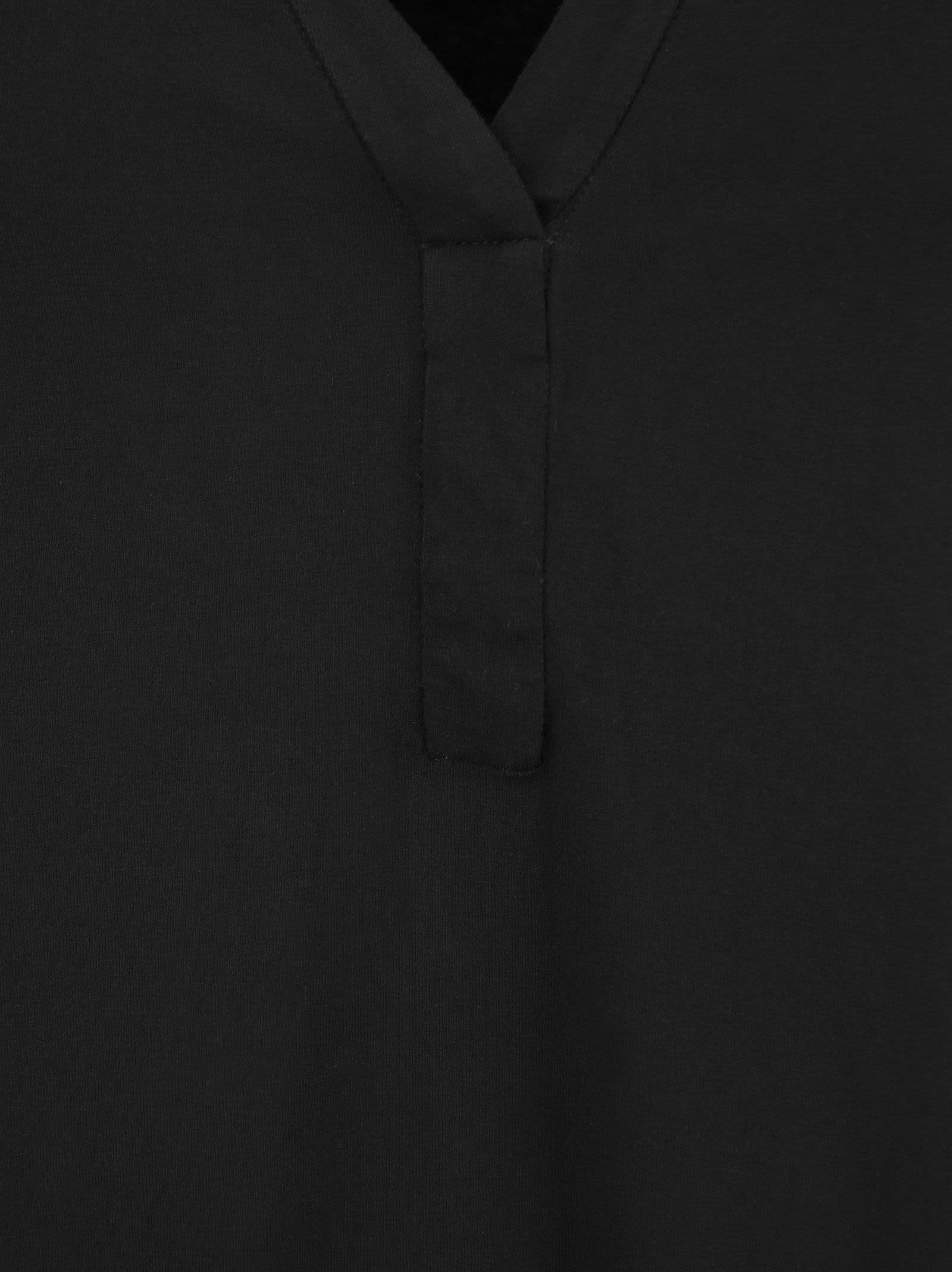 Shop Majestic Viscose Serape Neckline Tunic In Black