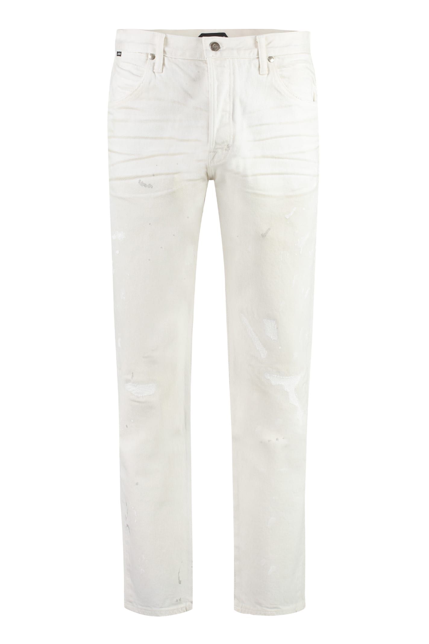 Tom Ford 5-pocket Straight-leg Jeans In White