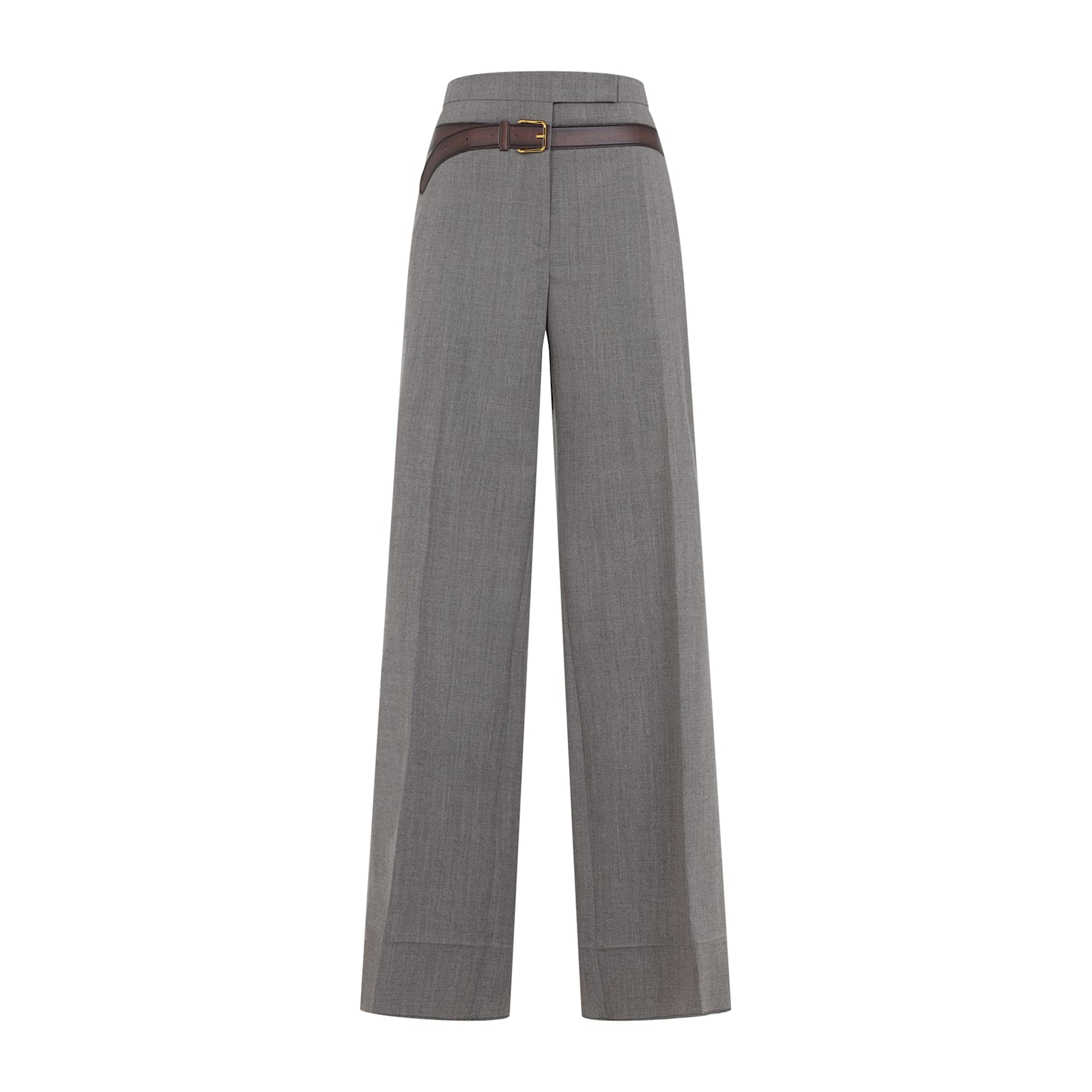 Prada Technical Wool Pants With Printed Belt