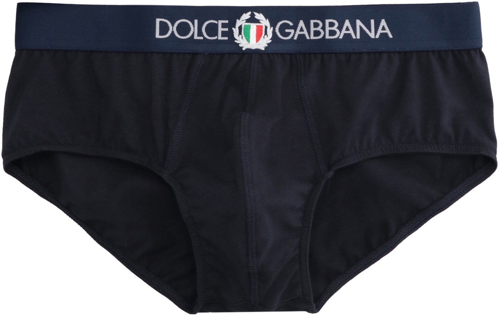 Shop Dolce & Gabbana Brando Logoed Elastic Band Cotton Briefs In Blue