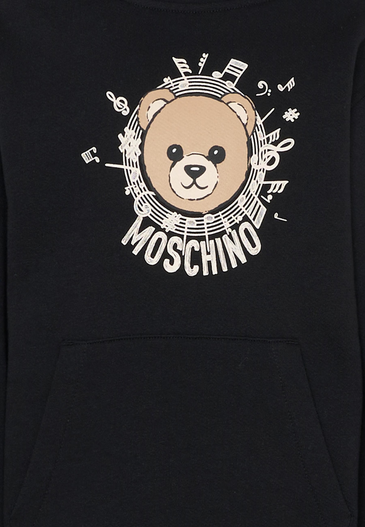 Moschino Black Sweatshirt For Girl With Teddy Bear In Black