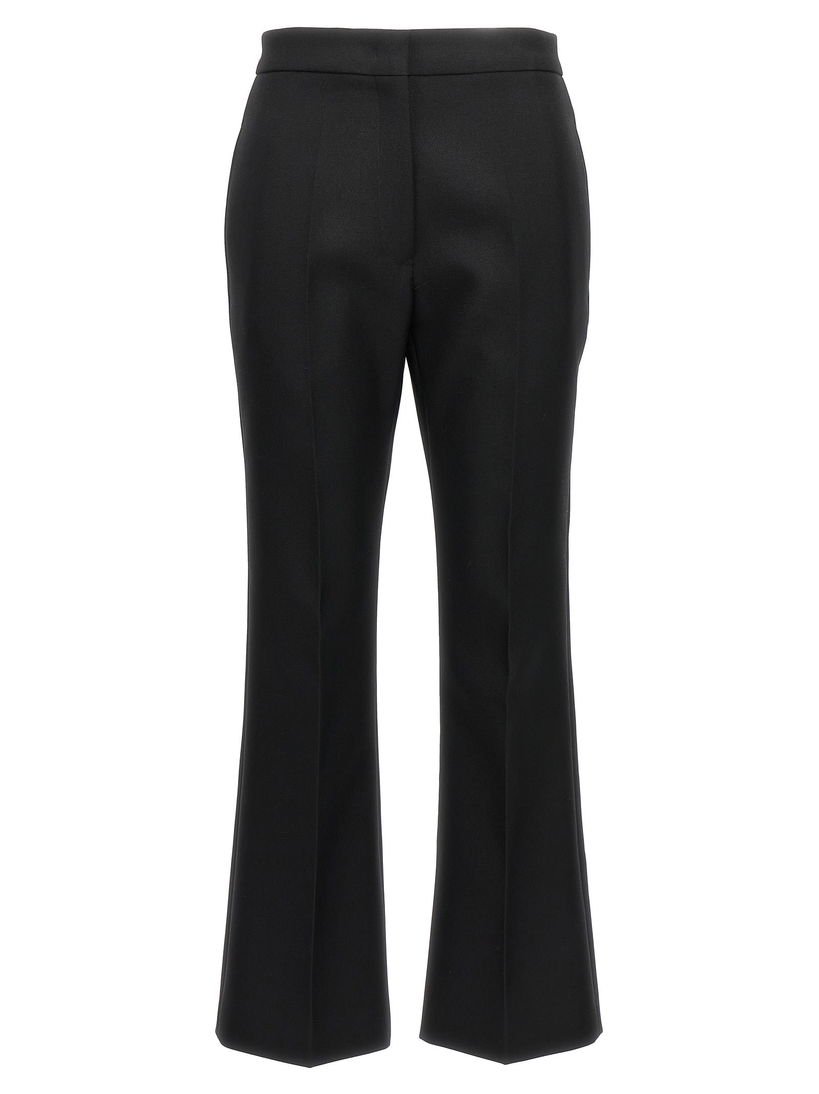 Shop Jil Sander Pleated Wool Trousers In Black