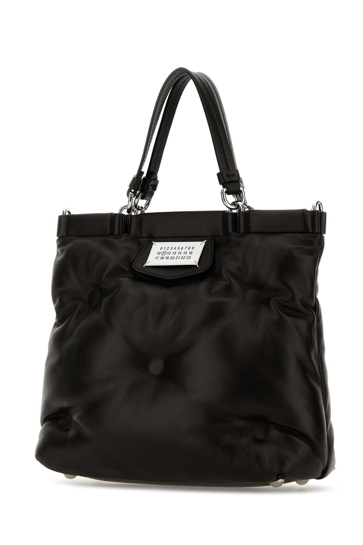 Shop Maison Margiela Black Nappa Leather Small Glam Slam Shopping Bag In T8013