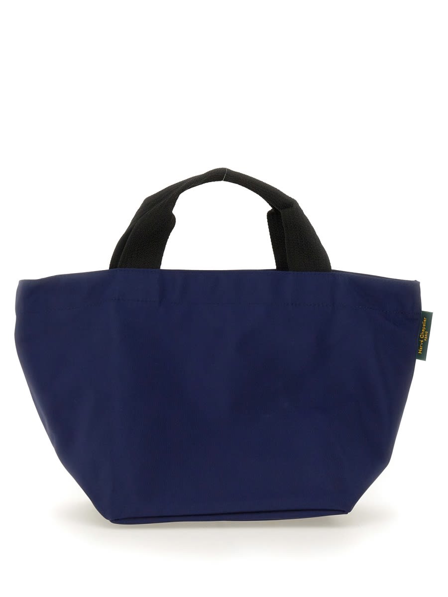 Shop Herve Chapelier Medium Shopping Bag In Bleu Nuit-bleu Nuit
