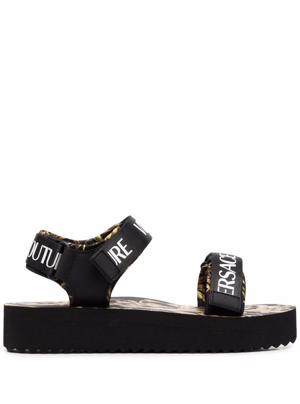 Versace Jeans Couture Versace Womans Nylon Sandals With Barocco Print