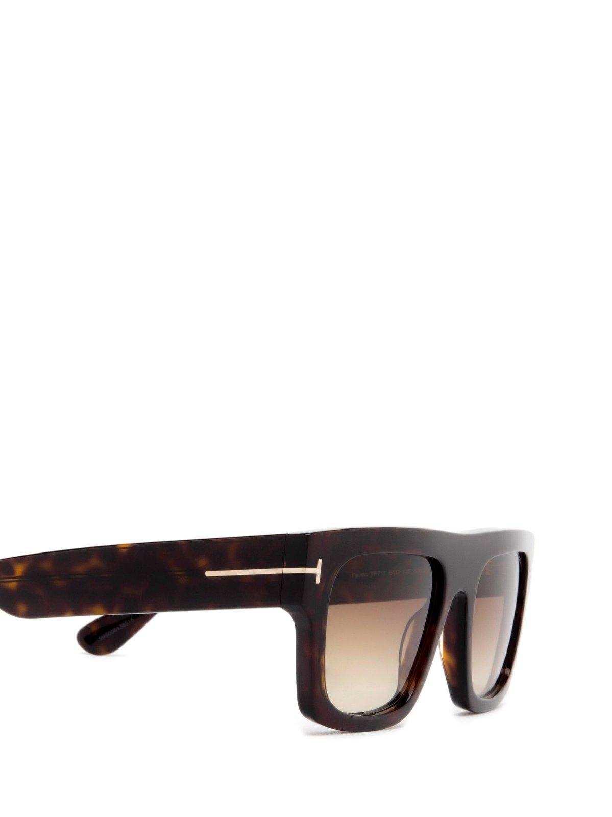 Tom Ford Square Frame Sunglasses In 5352f - Avana Scura / Marrone Grad