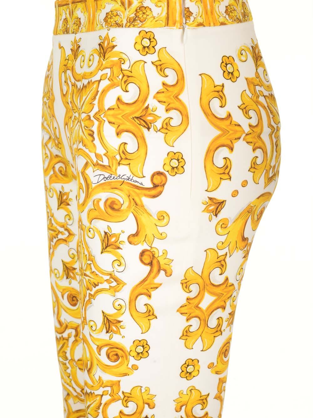 Shop Dolce & Gabbana Trumpet Trousers In Yellow