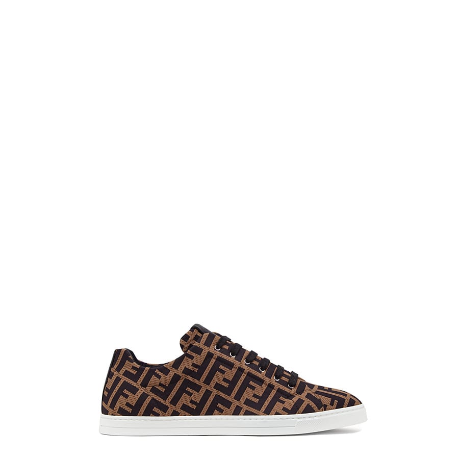 Fendi Ff Motif Mesh Sneakers In R Tobacco Black