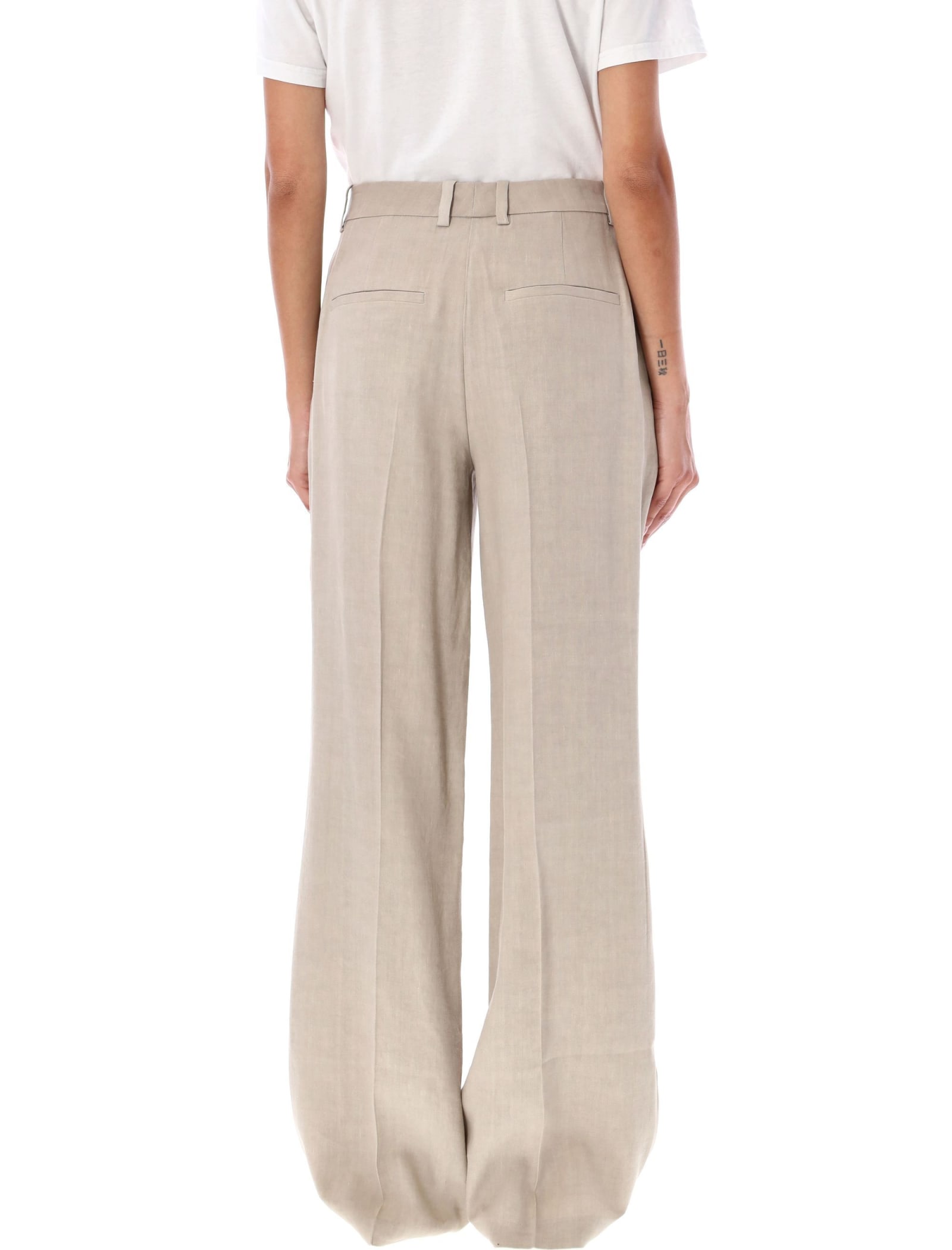 Anine Bing Kline Linen Blend Pants In Beige