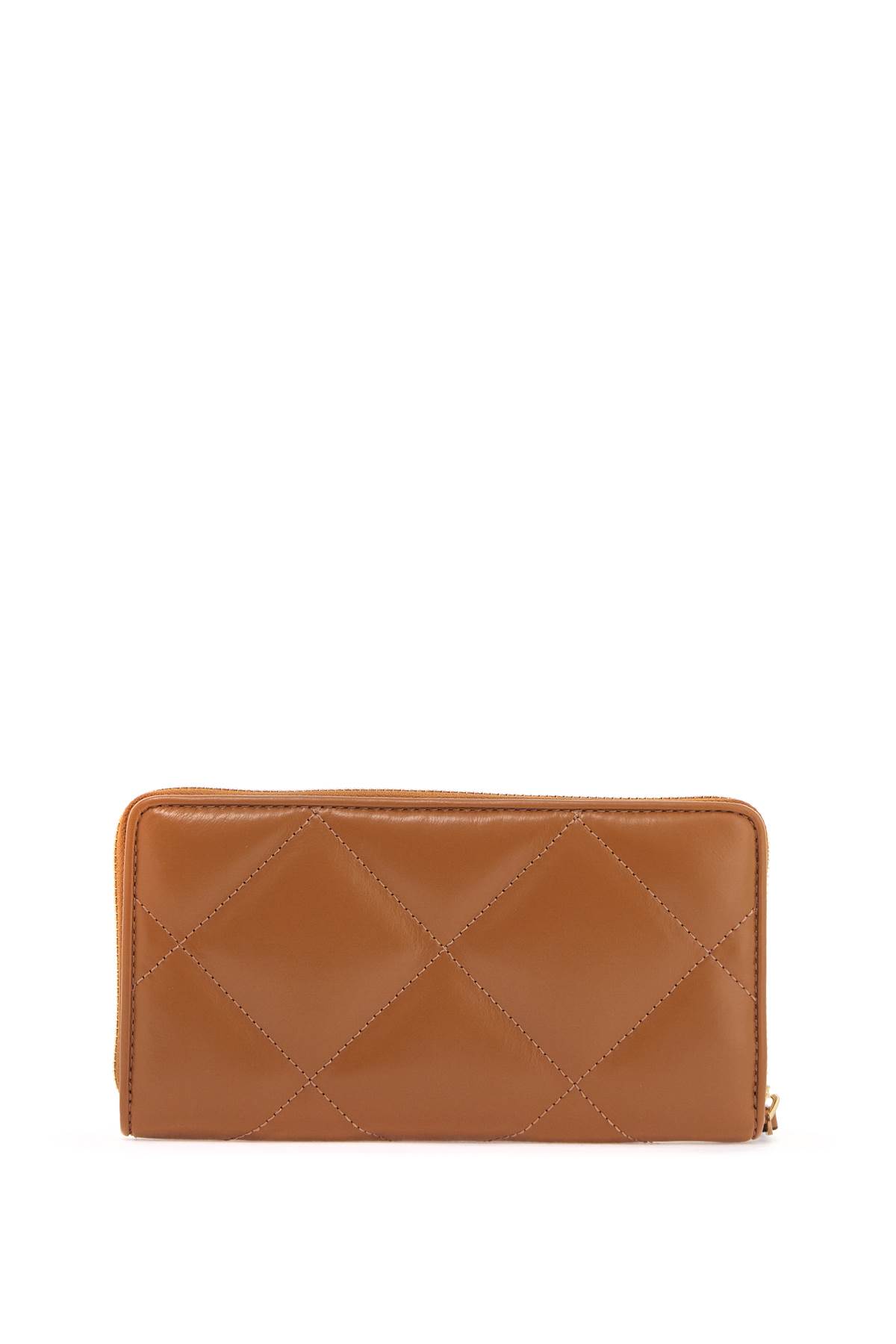 Shop Tory Burch Quilted Continental Wallet In Tan (brown)