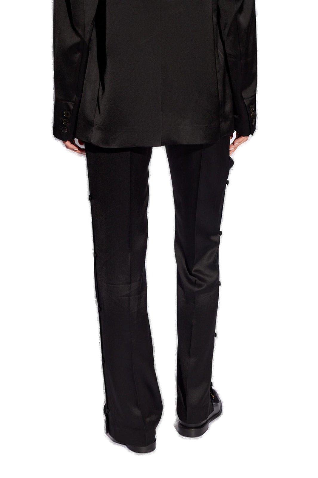 Shop Nanushka Felina Straight-leg Satin Trousers In Black