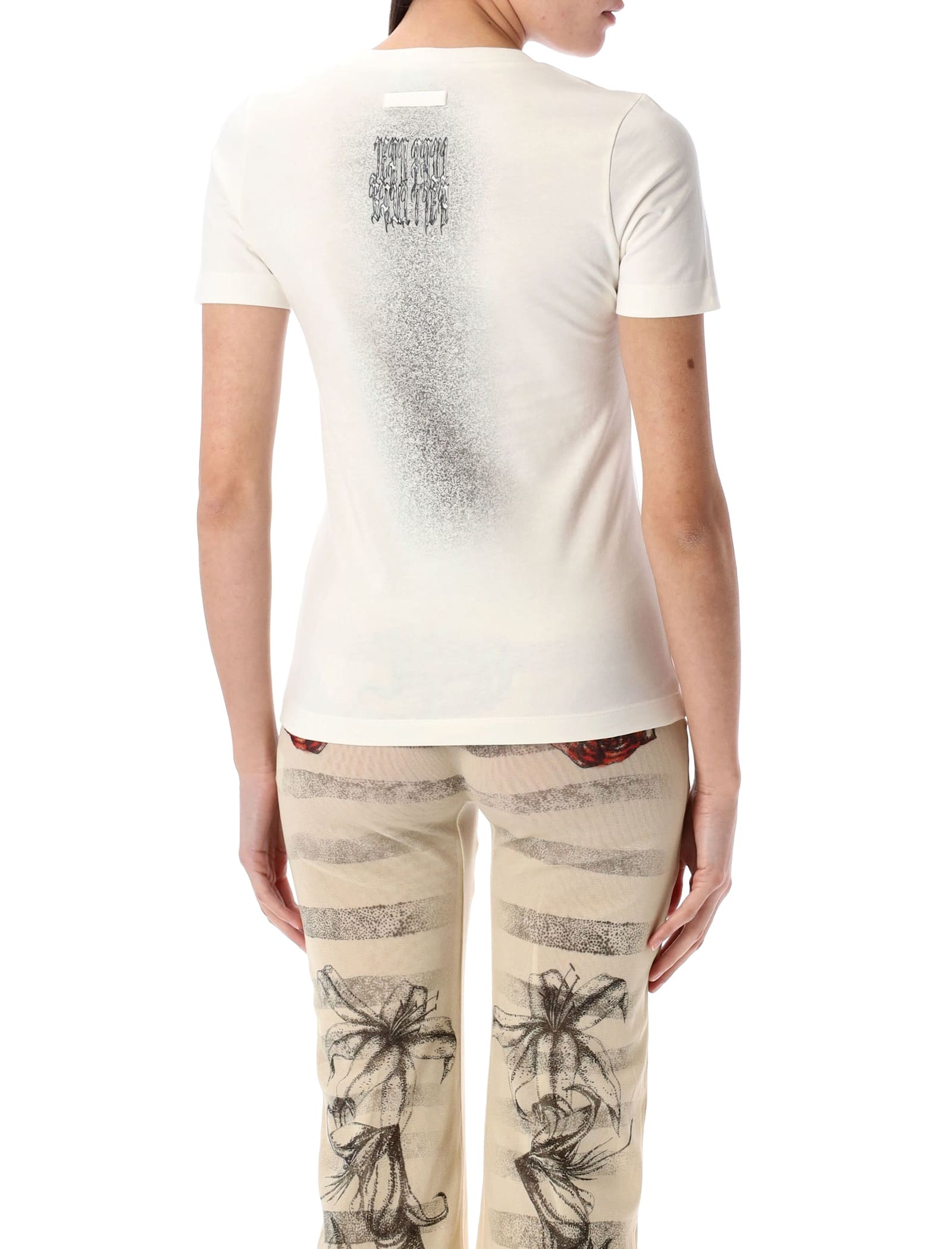 Jean Paul Gaultier Cotton Baby T-shirt Printed ''tattoo'' In Offwhite Black