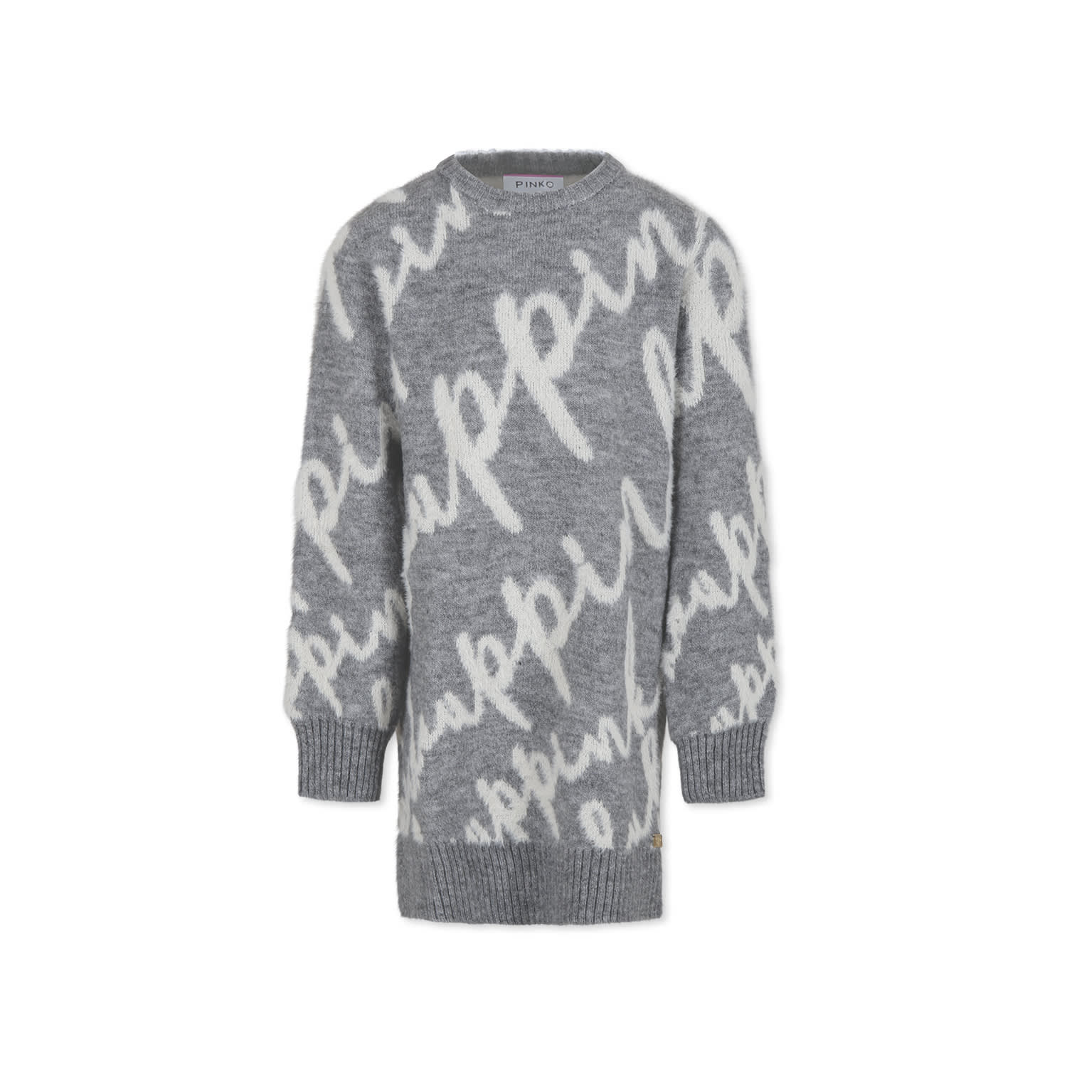 Pinko Kids' Grey Dress For Girl With Logo
