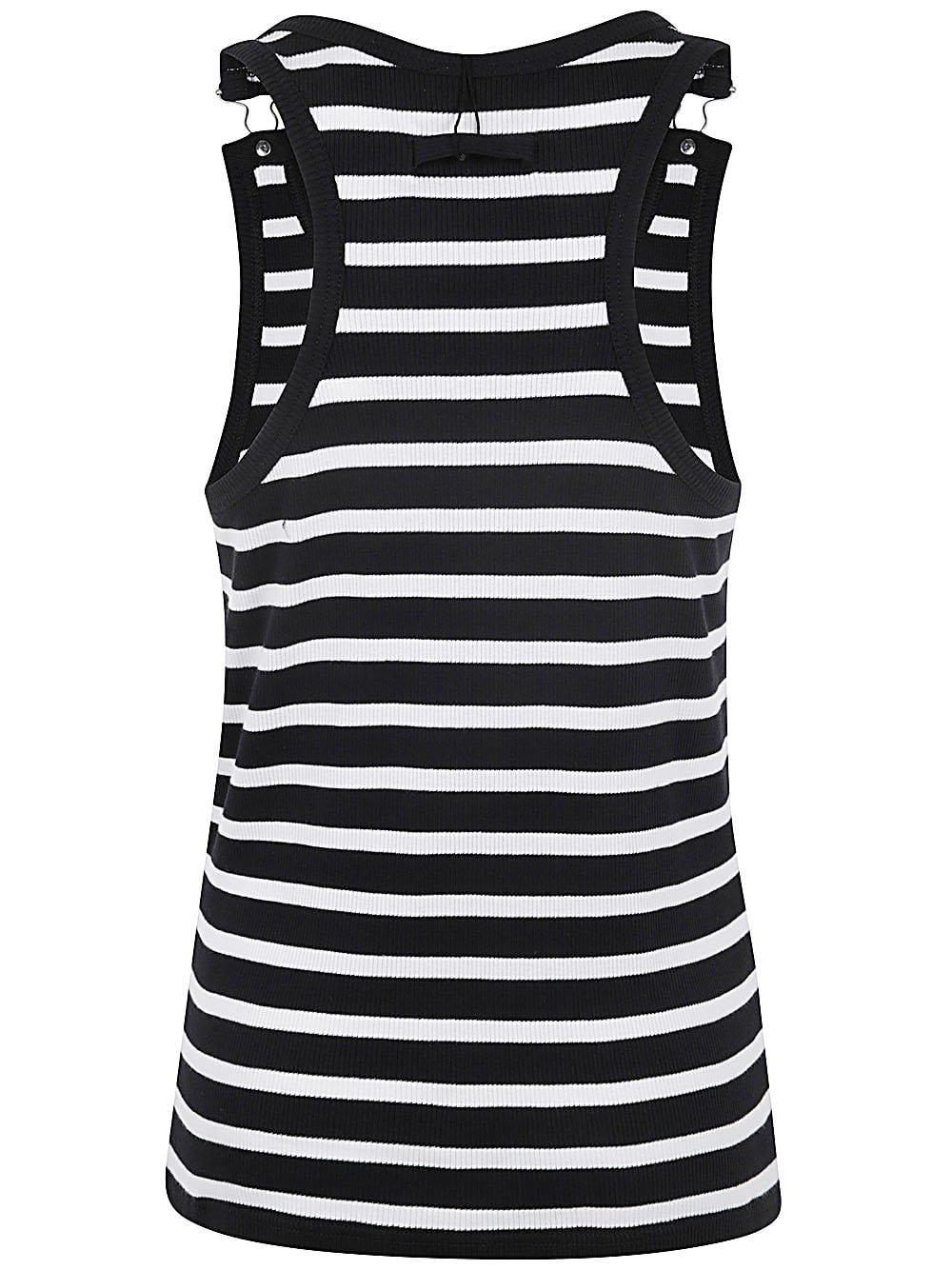 Shop Jean Paul Gaultier Ribbed Mariniere Tank Top In Black White