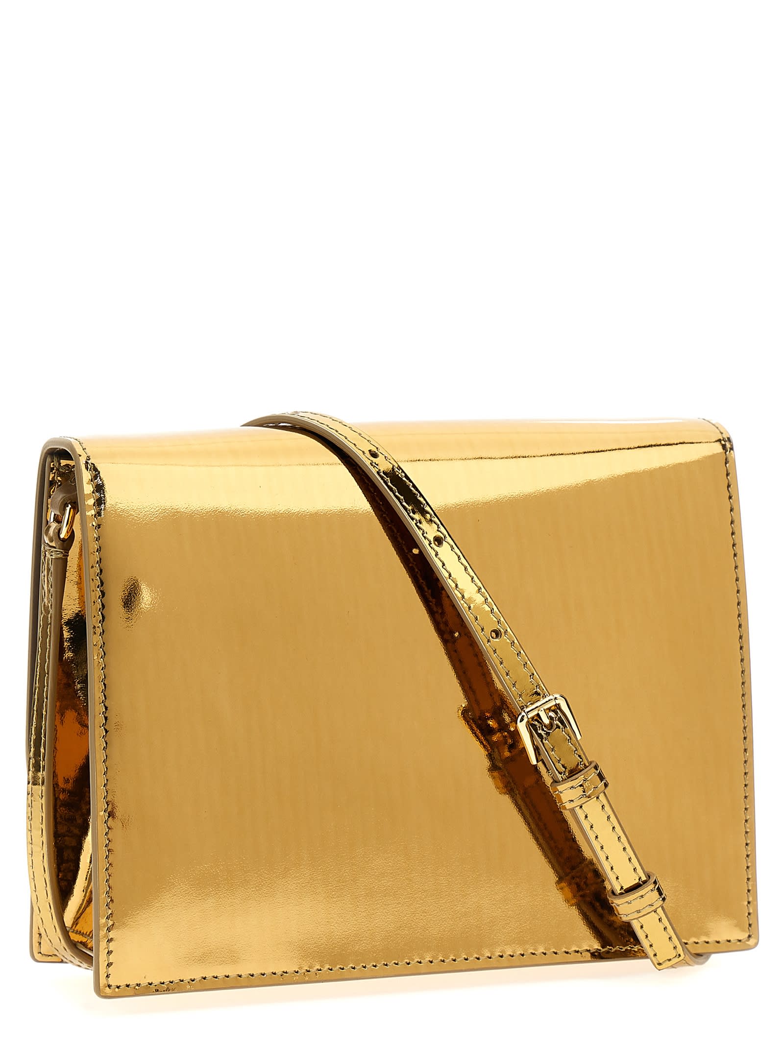 Dolce & Gabbana Dg Logo Crossbody Bag In Light Gold