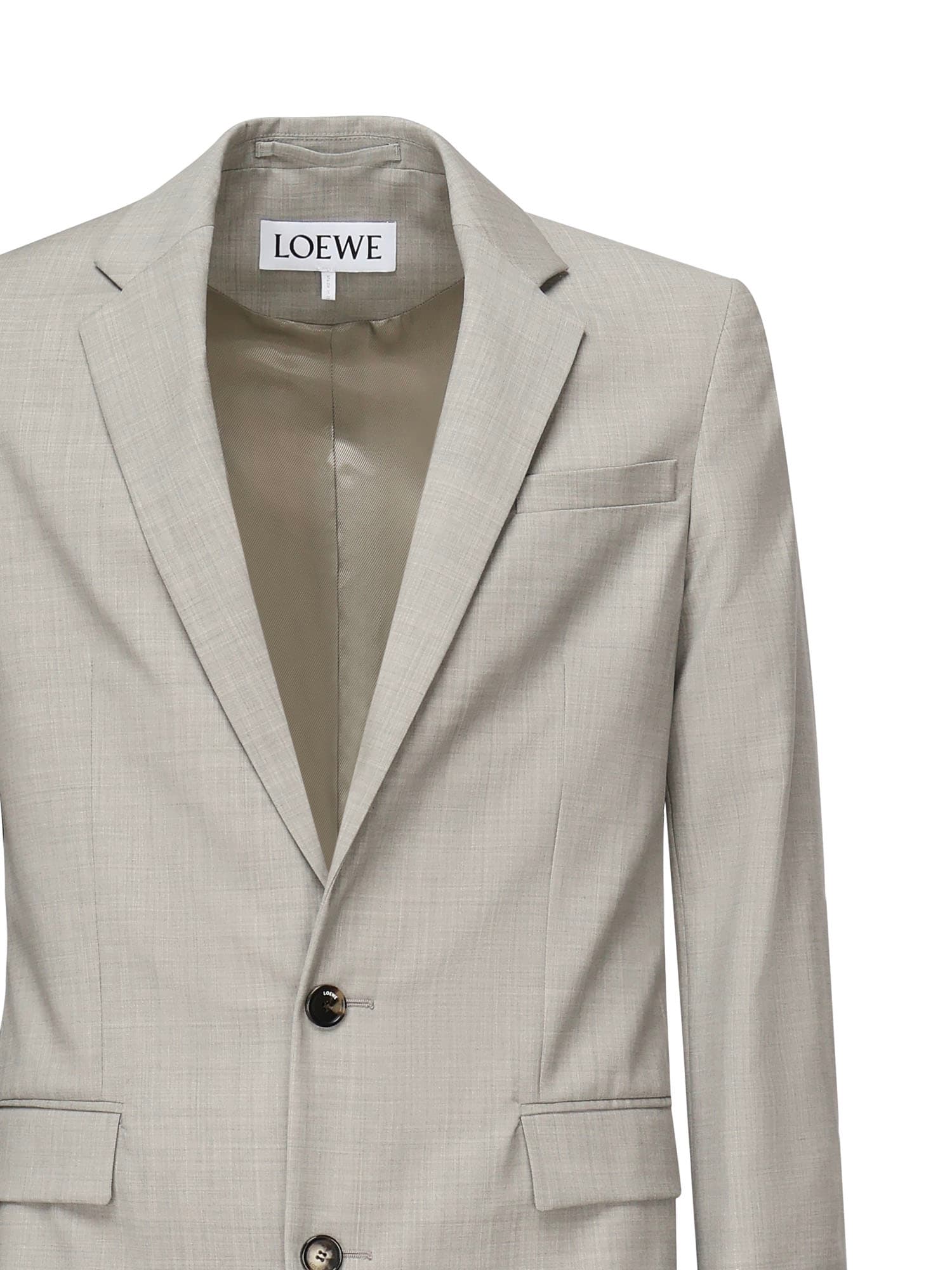 Loewe Single-breasted Tailored Jacket Jackets Grey In Neutral