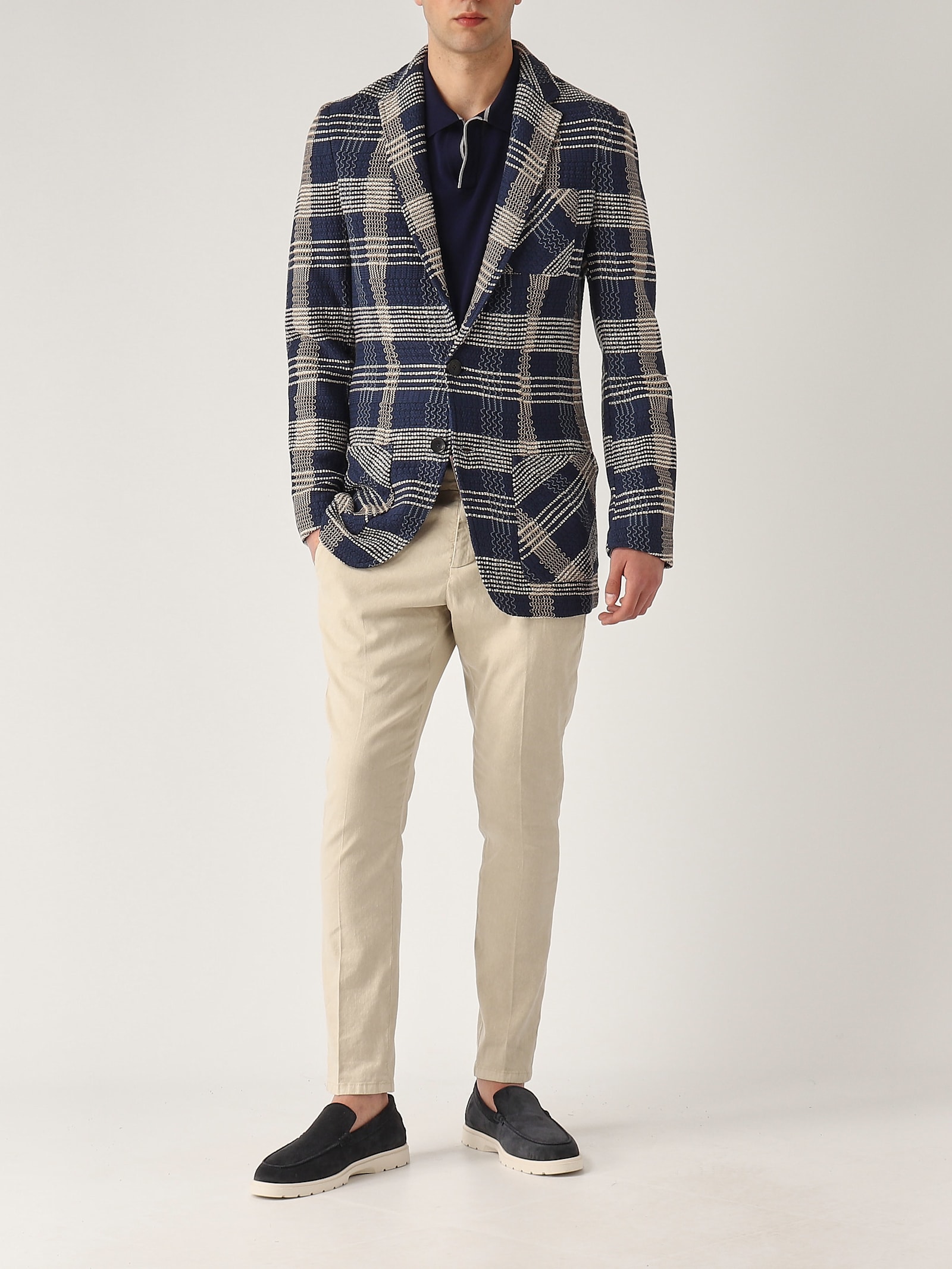 Etro Knitted Jacket Half-lined Jacket In Blue